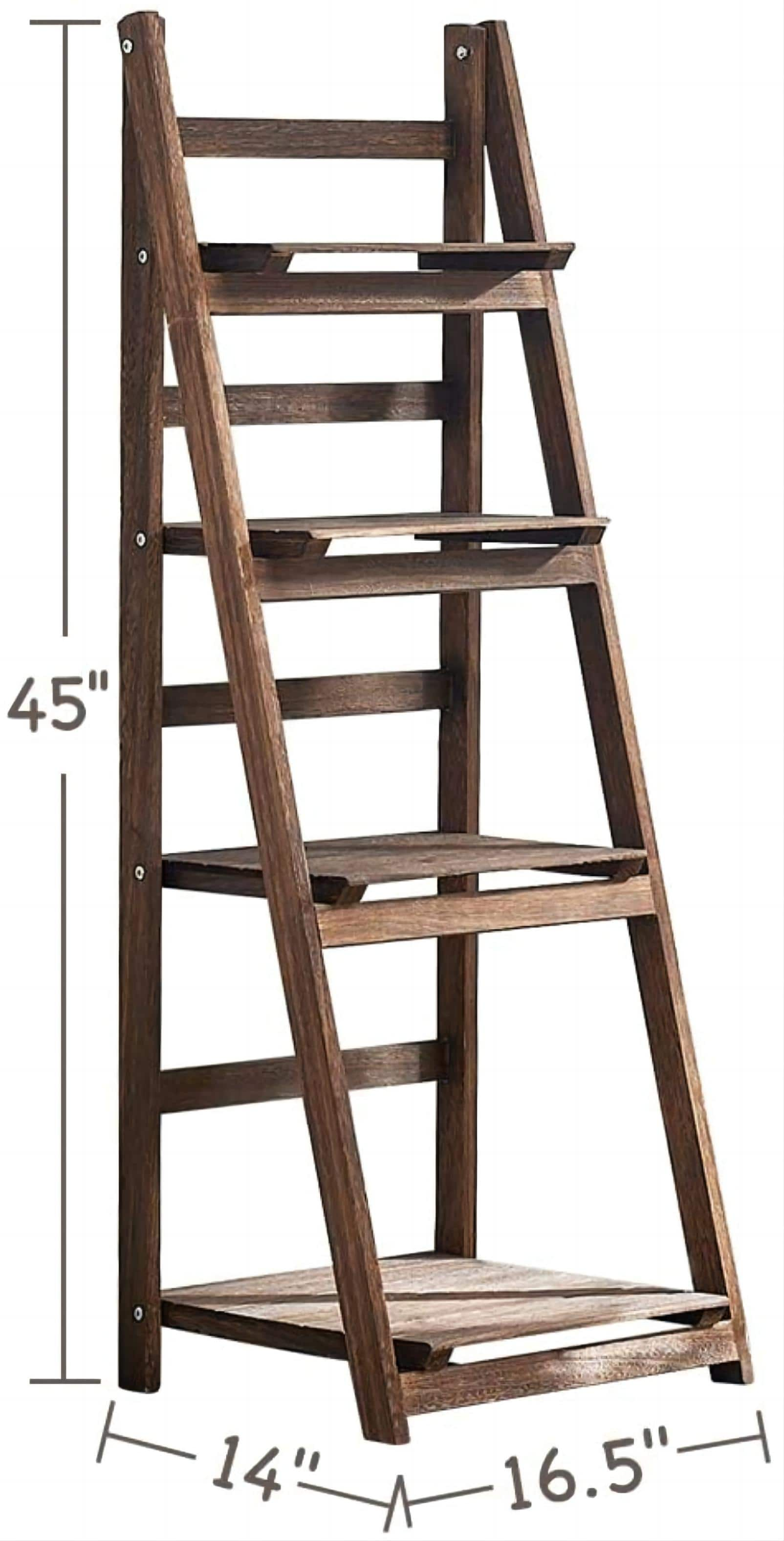 NEX&#x2122; 44&#x22; Brown 4 Tier Foldable Multifunction Plant Shelf Storage Rack