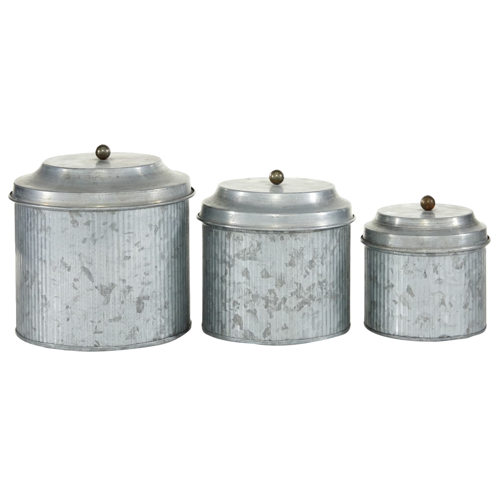 Silver Metal Decorative Farmhouse Jar Set