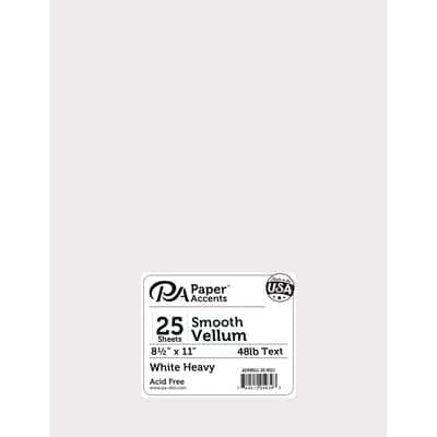 PA Paper™ Accents White Heavy 48lb. Smooth Vellum Paper Pad, 8.5