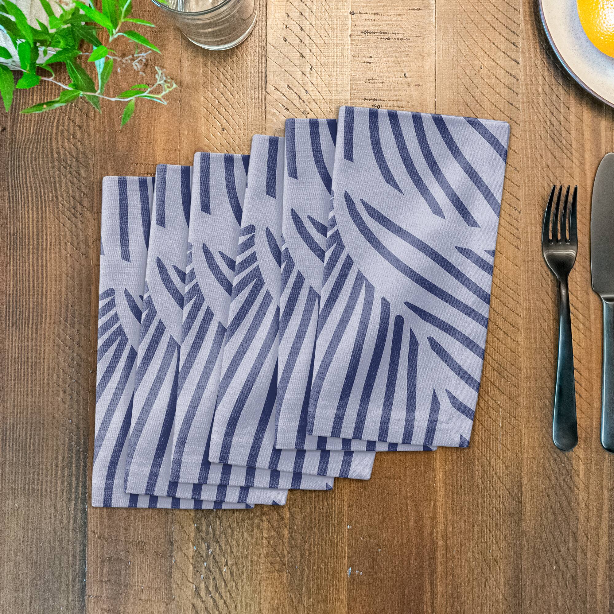 Blue Fronds 10" x 10" Cotton Twill Napkin