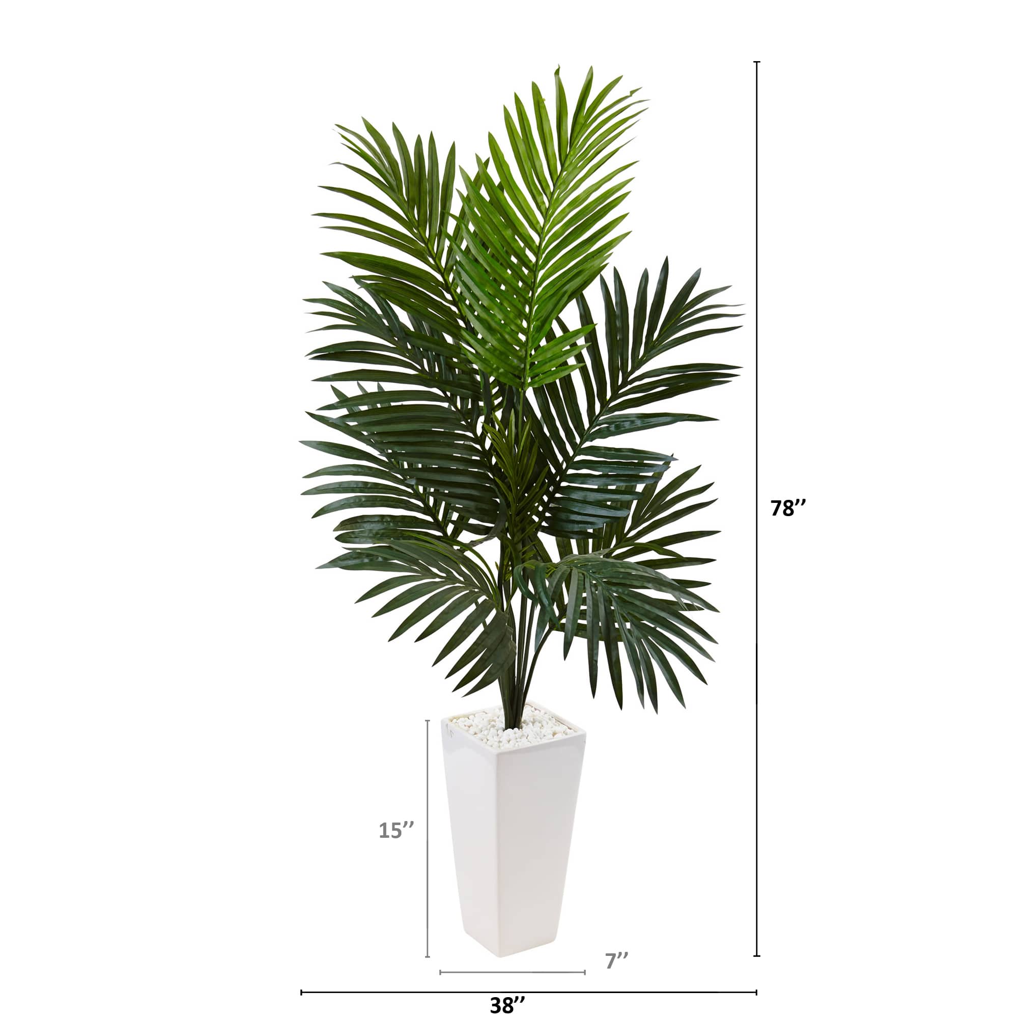 4.5ft. Kentia Palm Artificial Tree in White Tower Planter