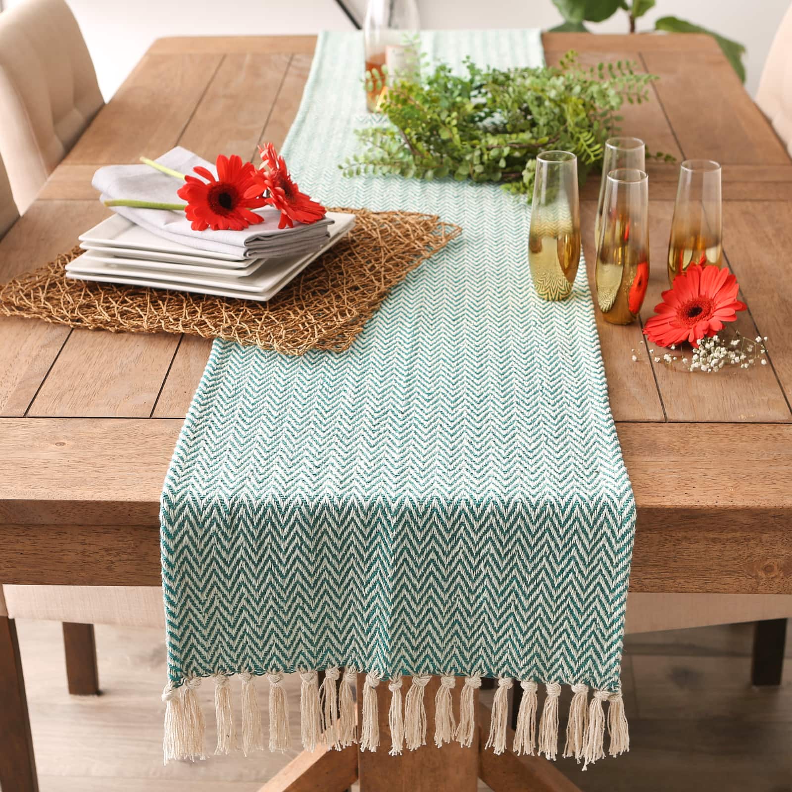 DII&#xAE; 108&#x22; Handloom Chevron Table Runner