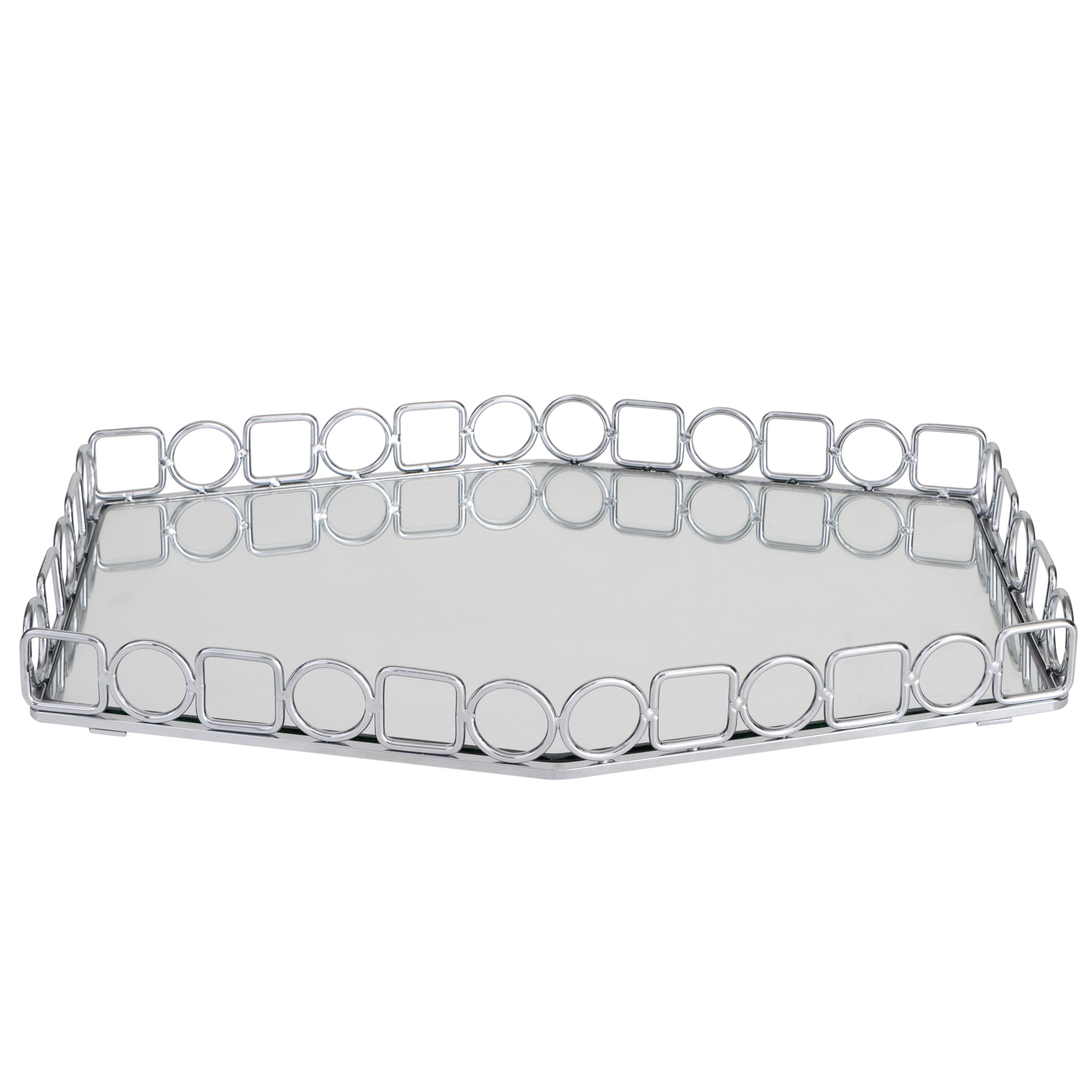 Home Details Circles & Squares Large Mirror Vanity Tray