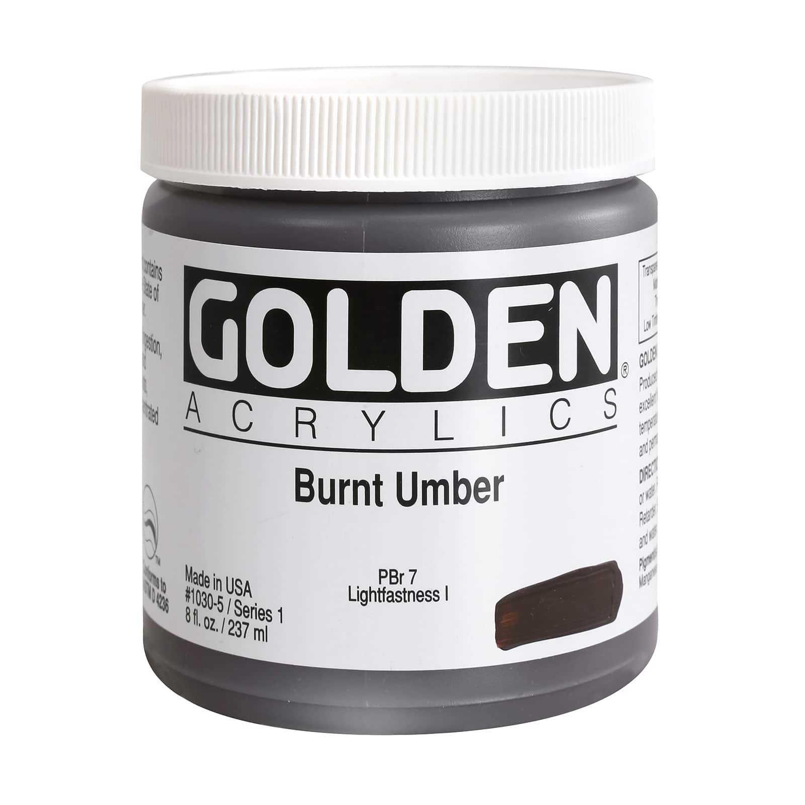 Golden Heavy Body Acrylic Paint, 8 oz in Burnt Umber