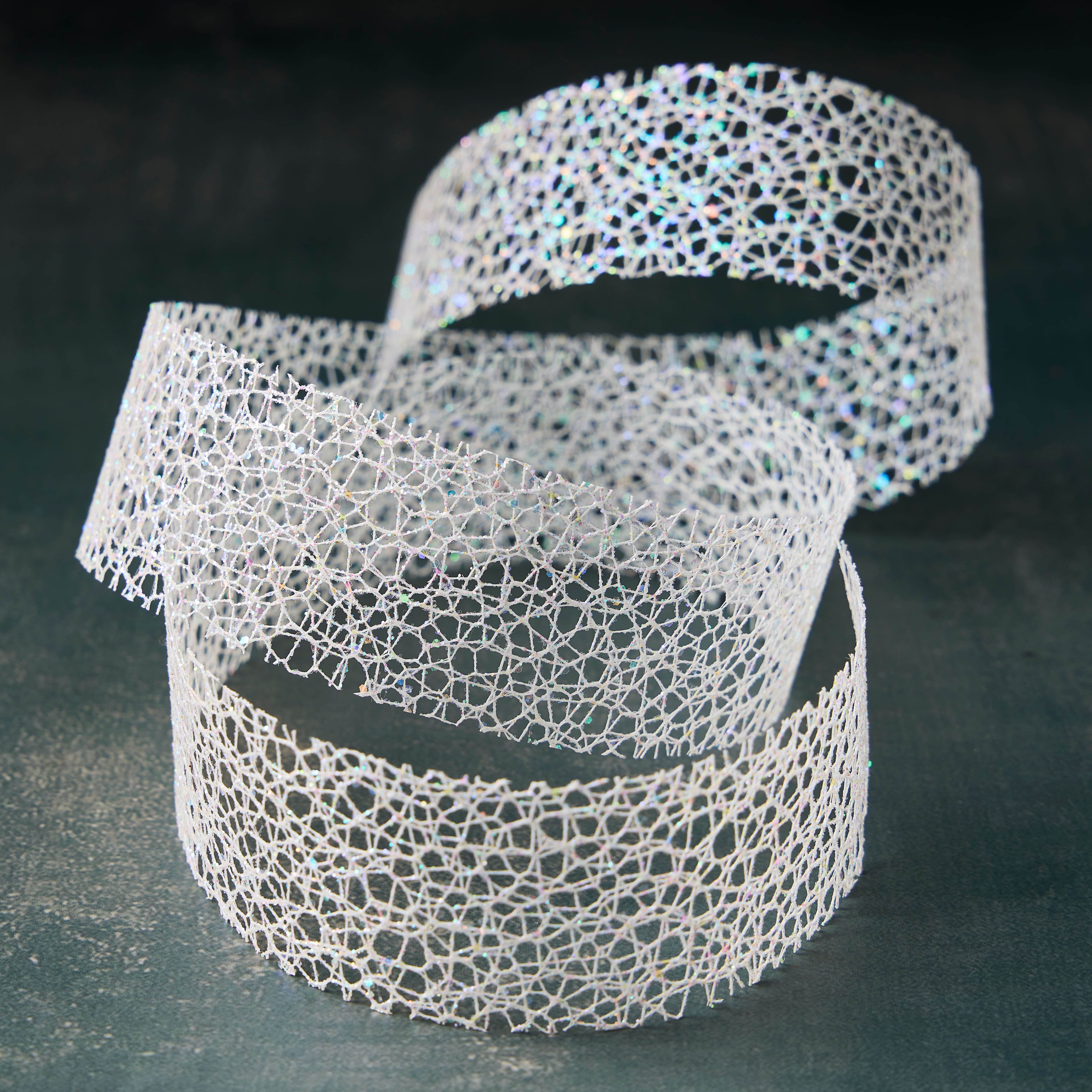 1.5&#x22; x 3yd. Web Glitter Ribbon by Celebrate It&#x2122; Classic