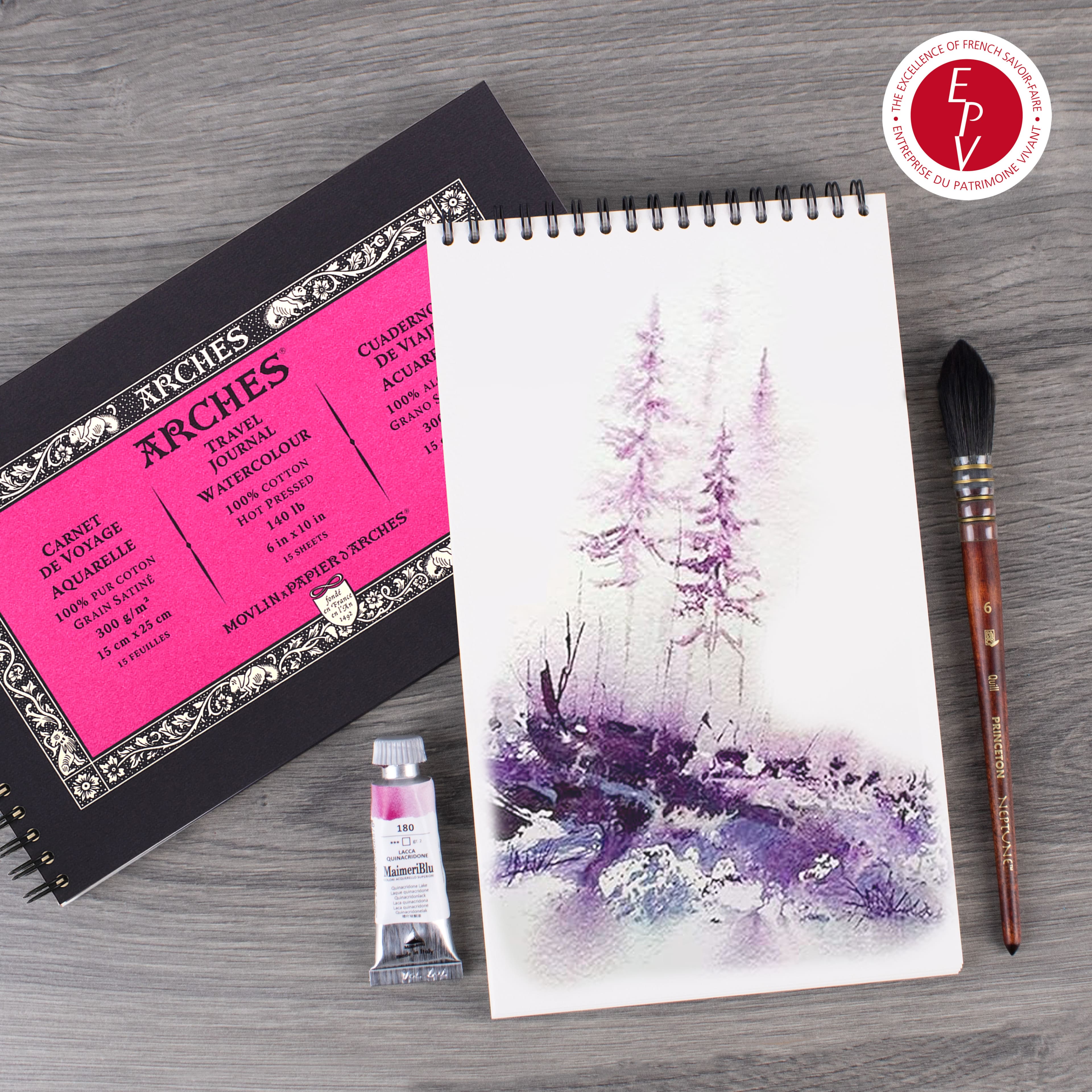 ARCHES® Aquarelle 10" x 6" Hot Pressed Watercolor Travel Journal