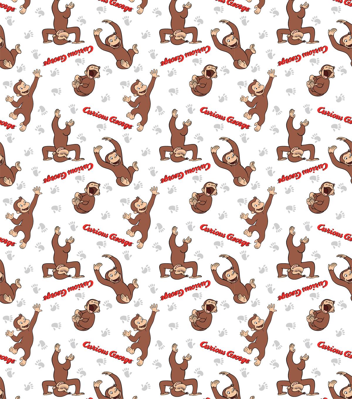 Universal Studios™ Curious George Footprint Cotton Fabric
