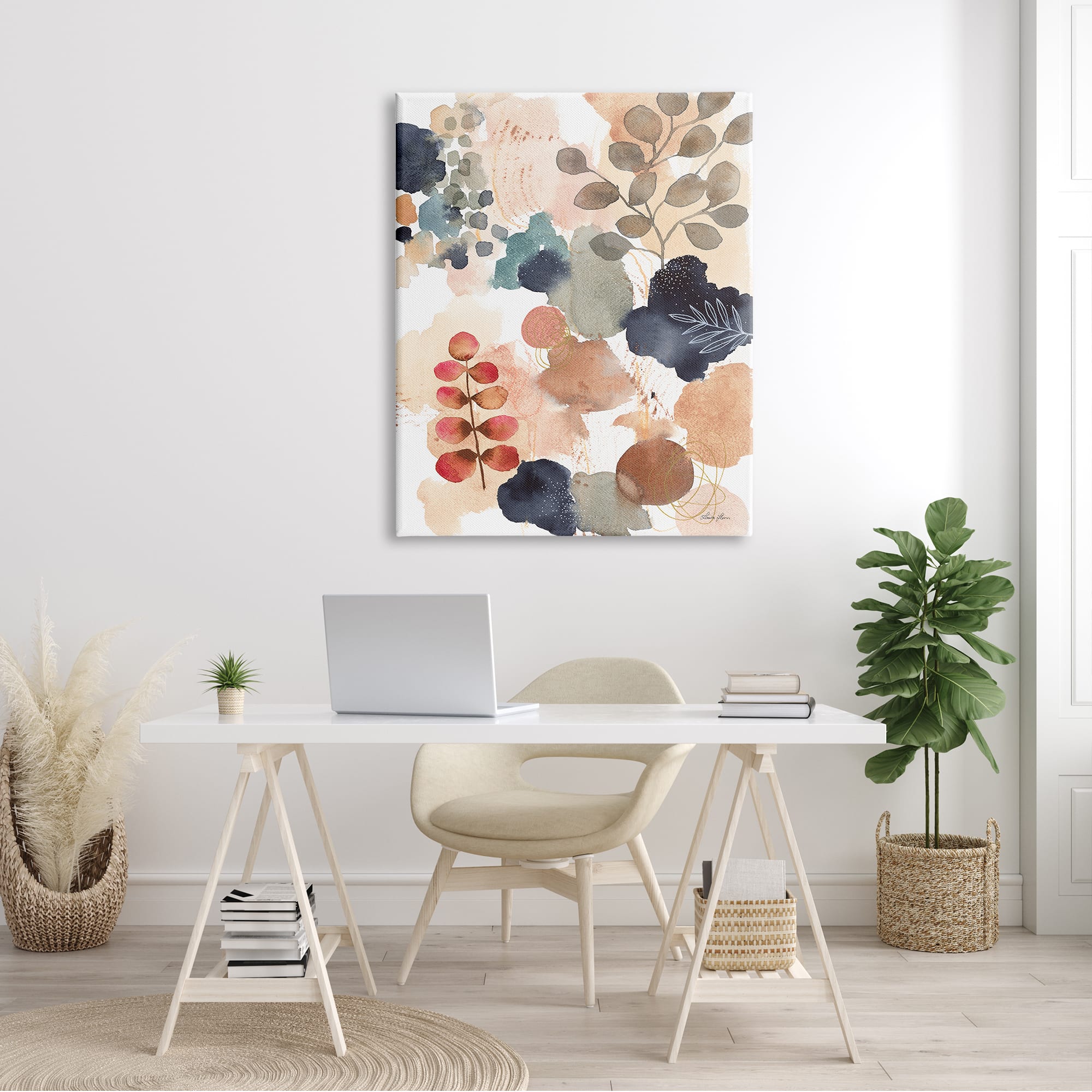 Stupell Industries Abstract Botanical Shape Collage Modern Boho Painting Canvas Wall Art
