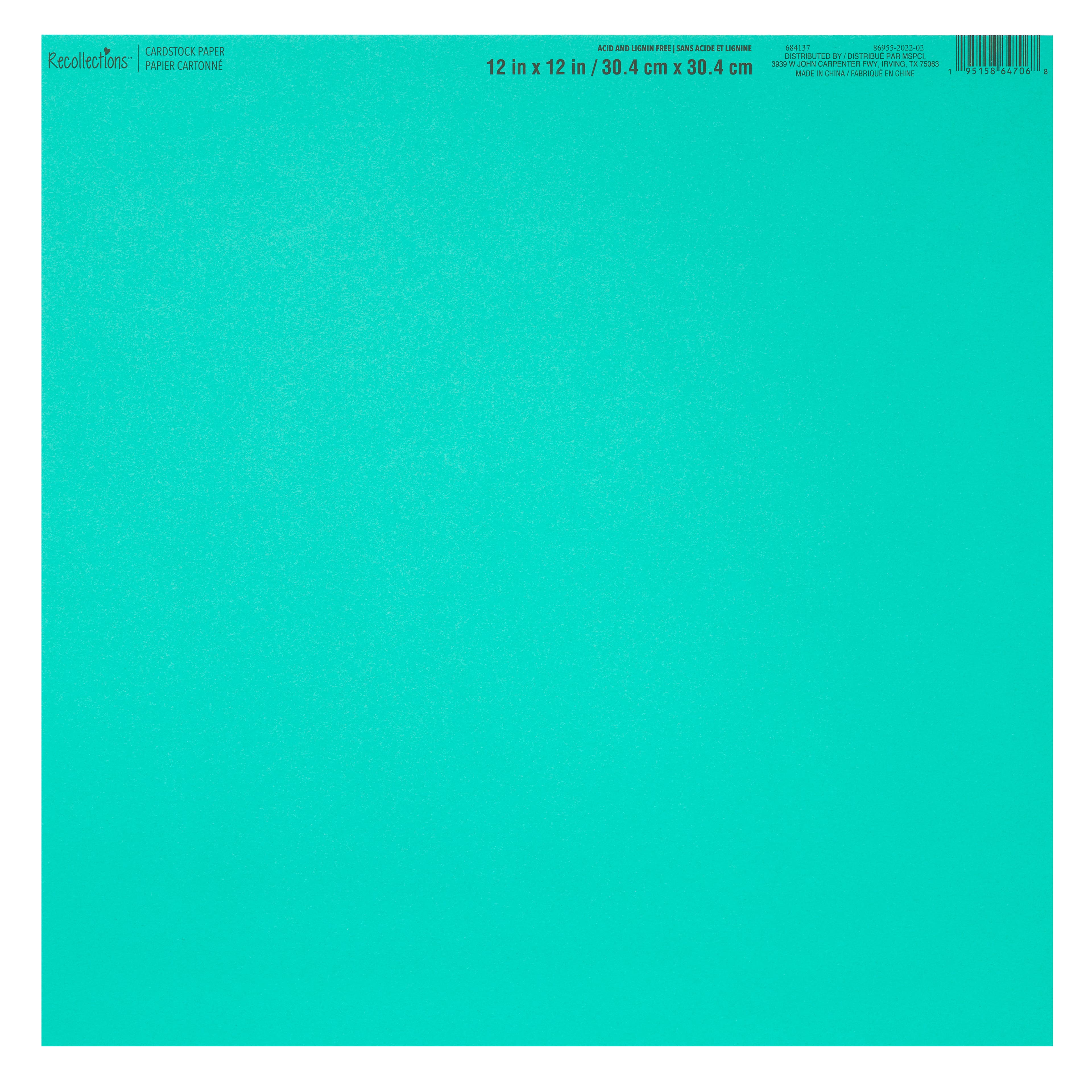 Papier cartonné lisse de couleur unie de Recollections, 30,4 cm x 30,4 cm