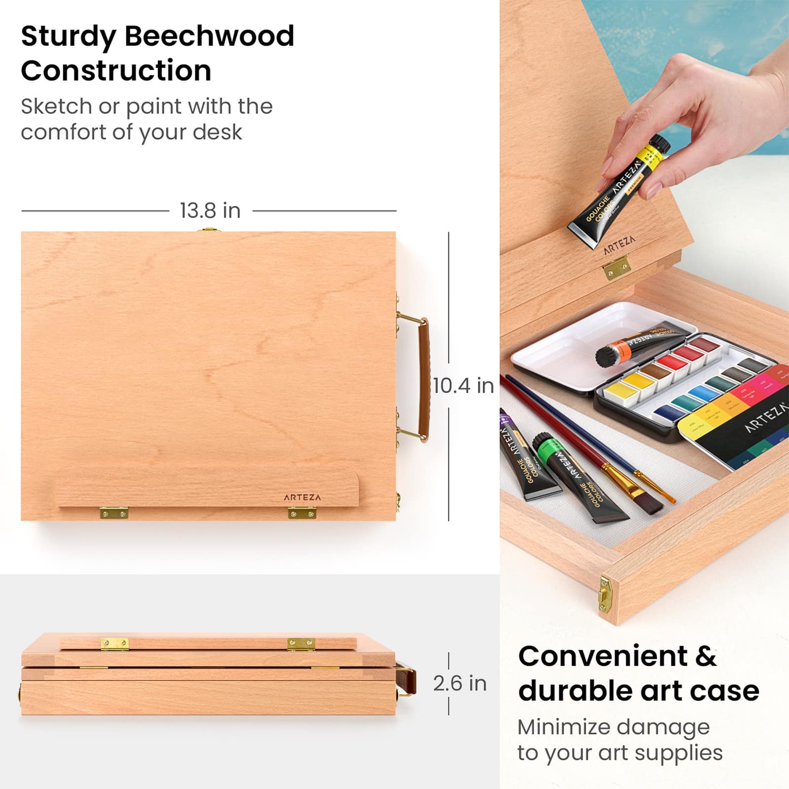 Arteza&#xAE; Adjustable Wood Desktop Table Easel With Drawer