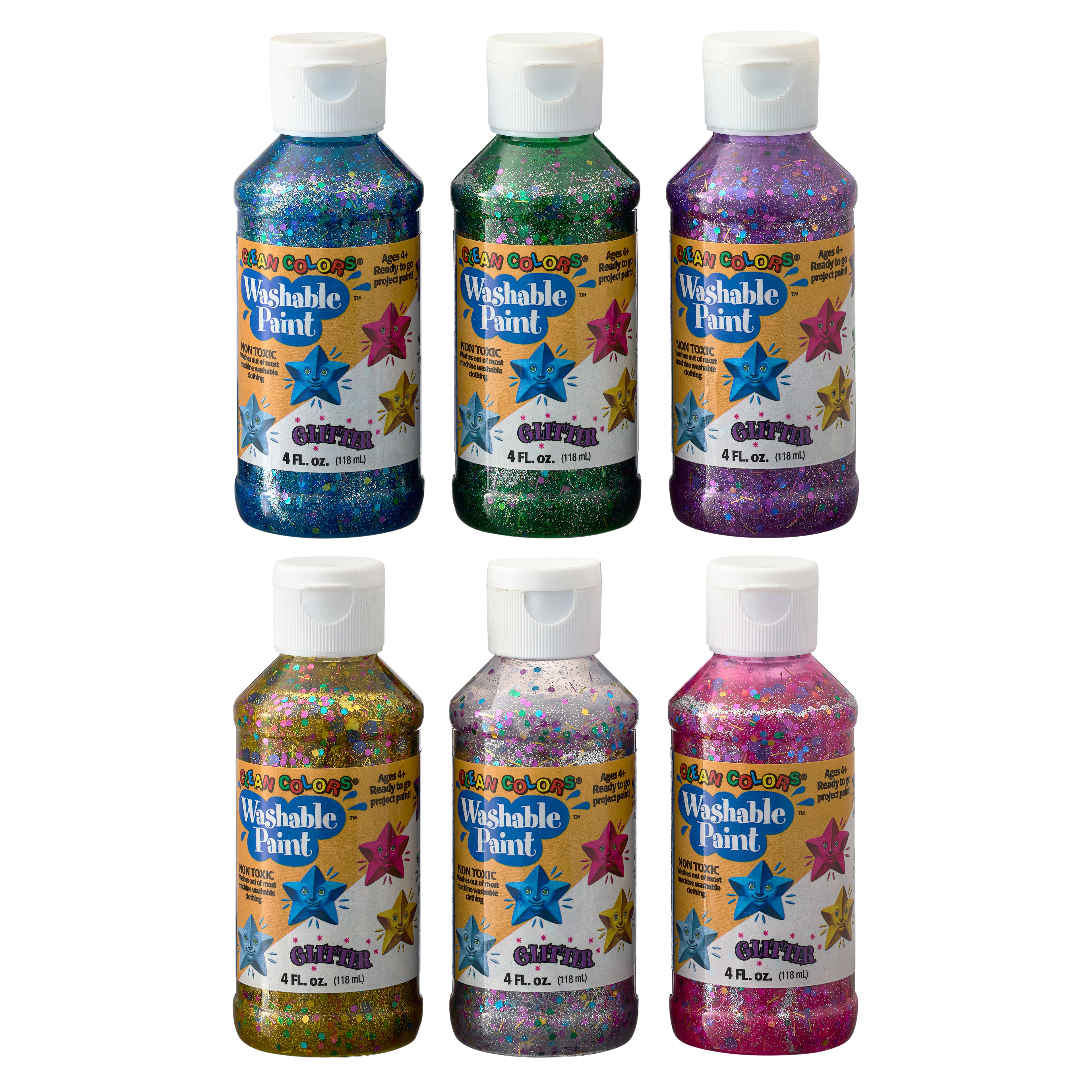  Rich Art Glitter Paint - Washable Tempera Paint For Kids - Non  Toxic Watercolor Paint Set - Arts and Crafts for Kids Ages 4-6 - Made in  The USA - 4