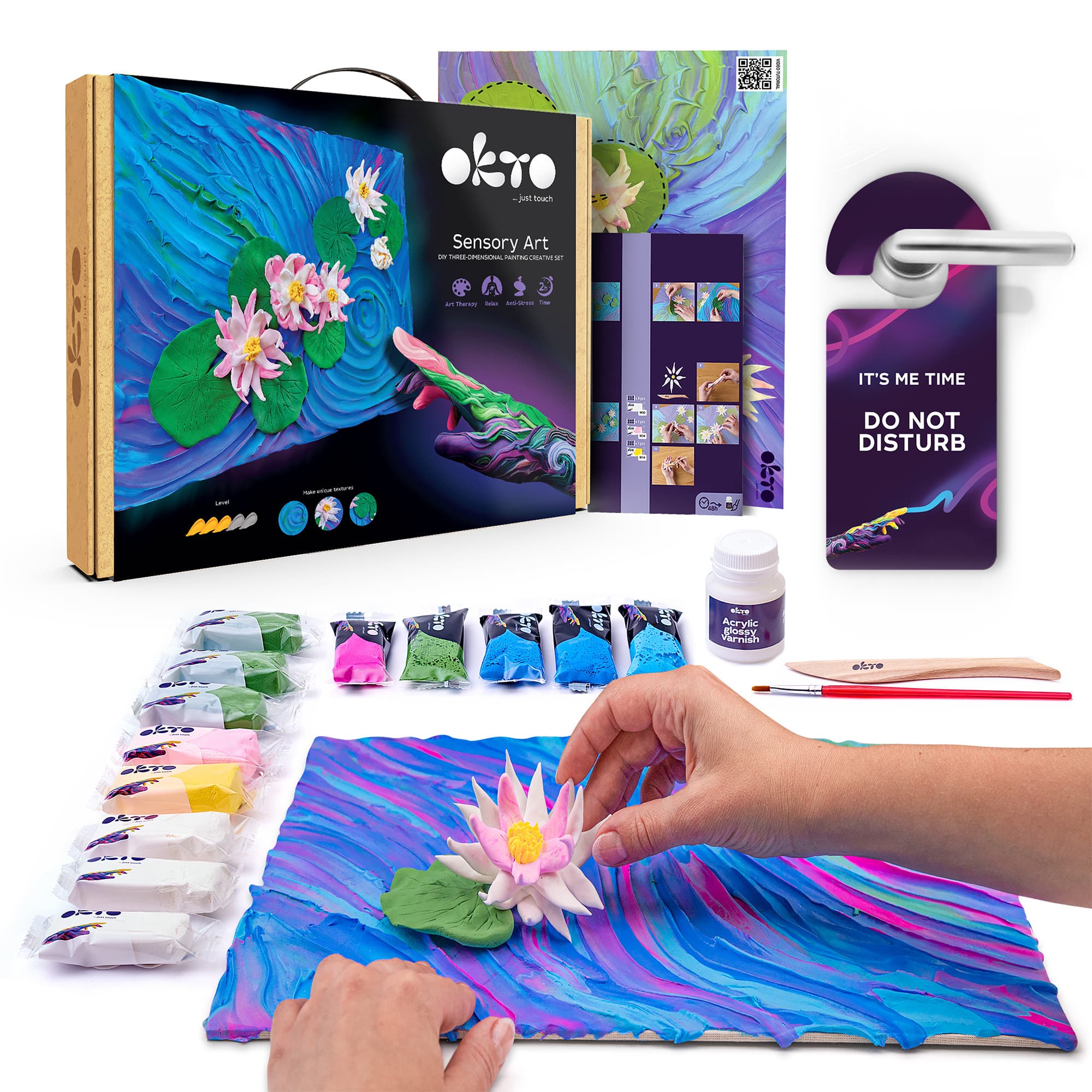 OKTO Sensory Art 3D Claude Monet Water Lilies Clay Painting Kit