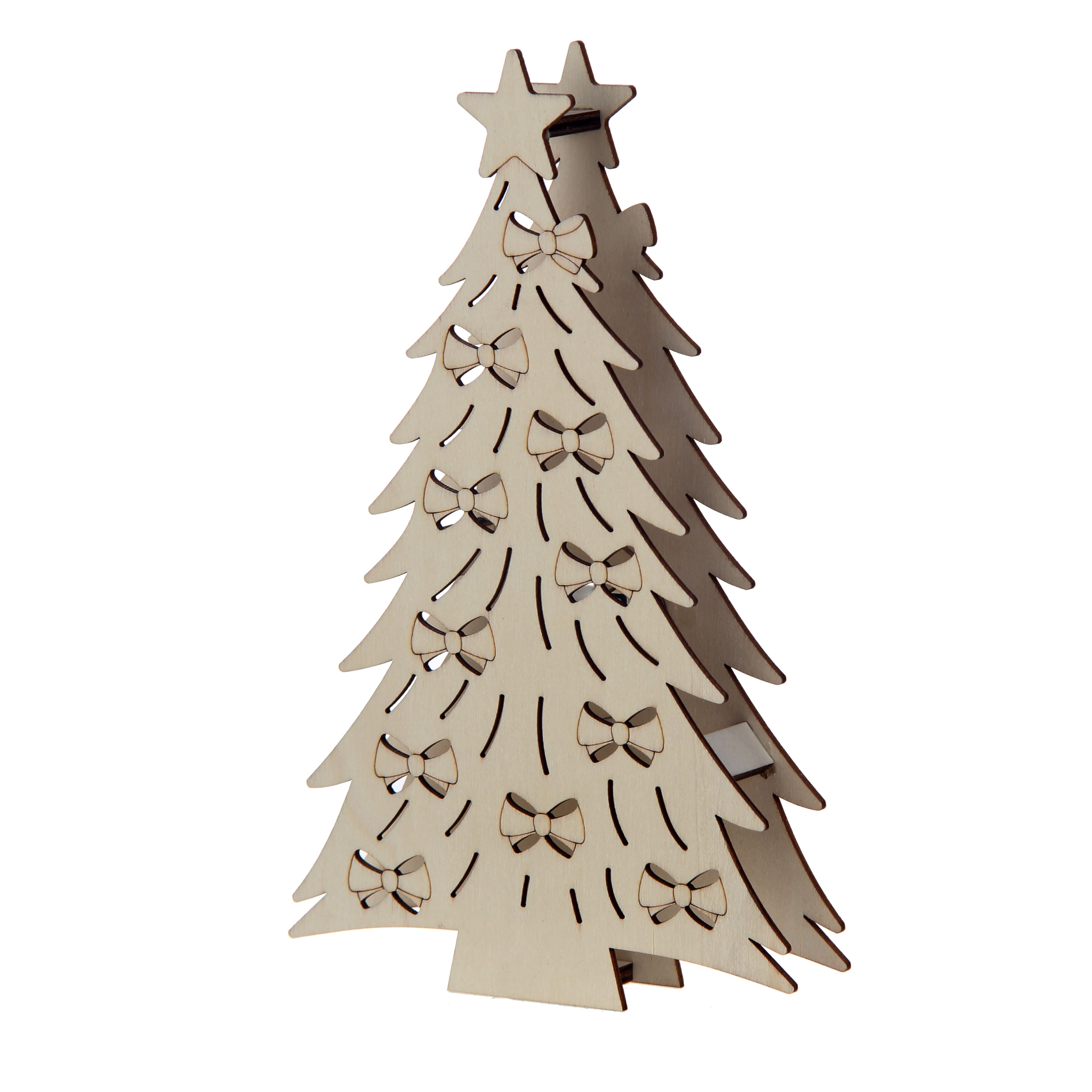 8.75&#x22; DIY Christmas Tree LED Wood D&#xE9;cor by Make Market&#xAE;