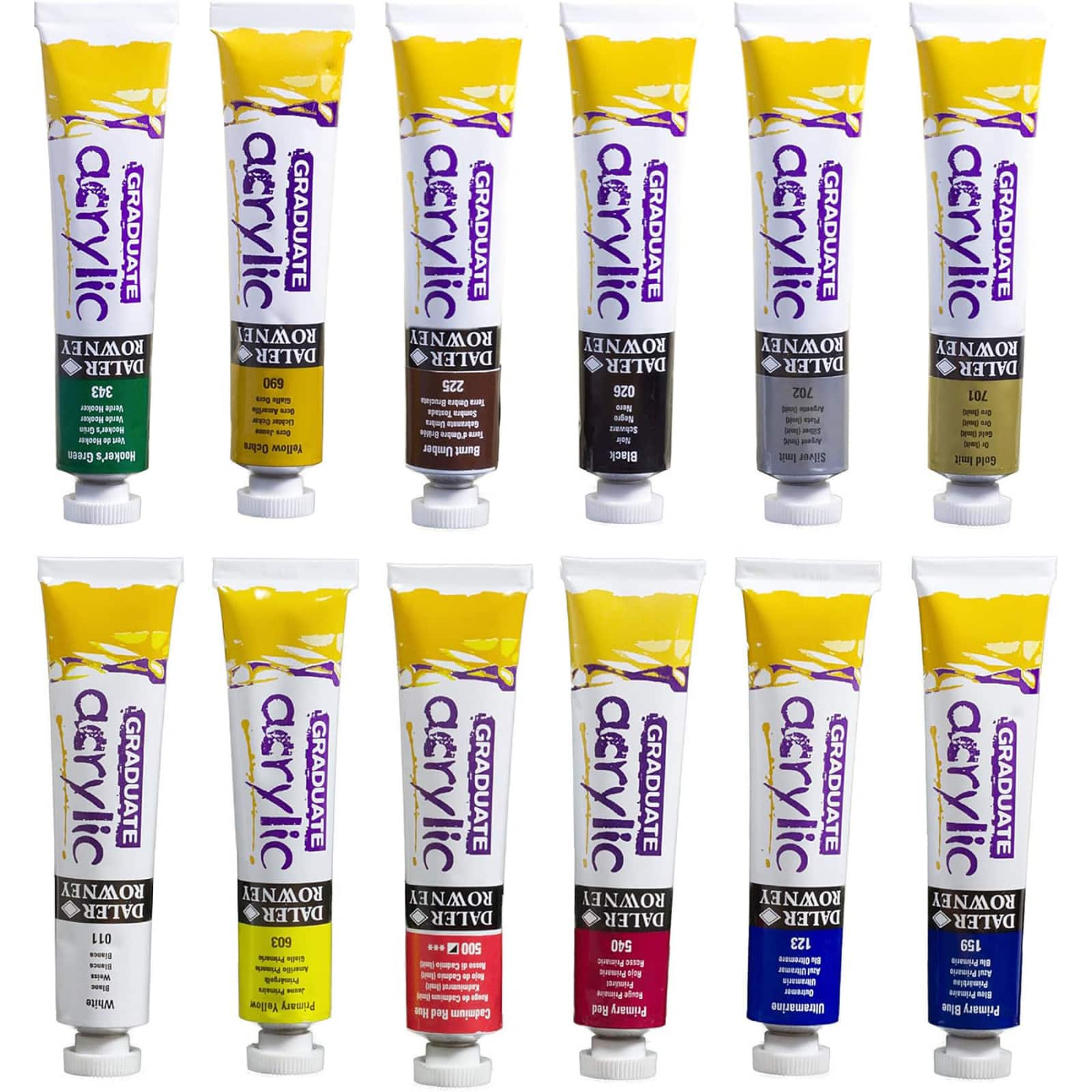 Daler-Rowney&#xAE; Graduate 12 Color Acrylic Set