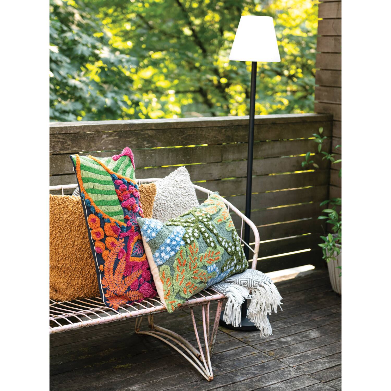 Hello Honey&#xAE; 57.75&#x22; Black Touch Sensor Metal Solar Floor Lamp