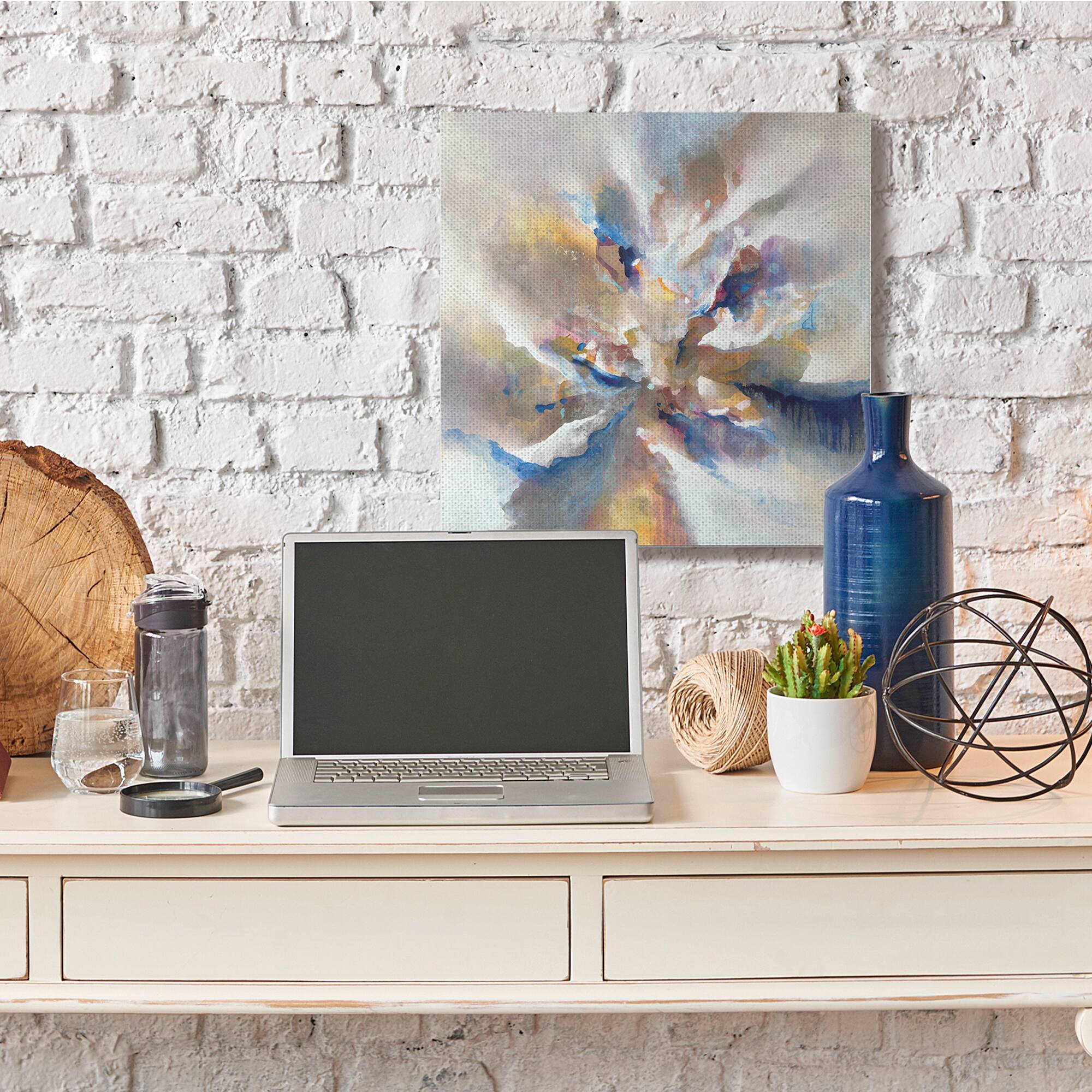 Stupell Industries Complex Abstraction Grey Orange Brush Strokes Canvas Wall Art