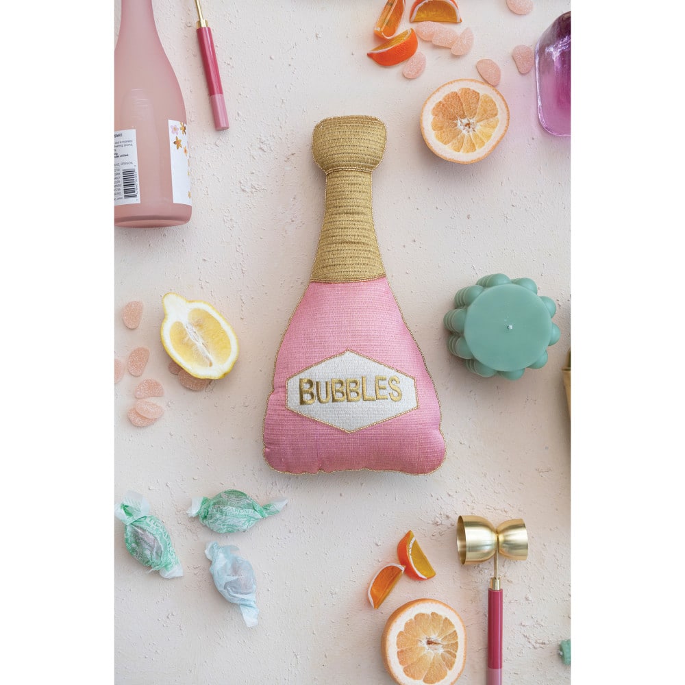 Hello Honey® Champagne Bottle Shaped Throw Pillow