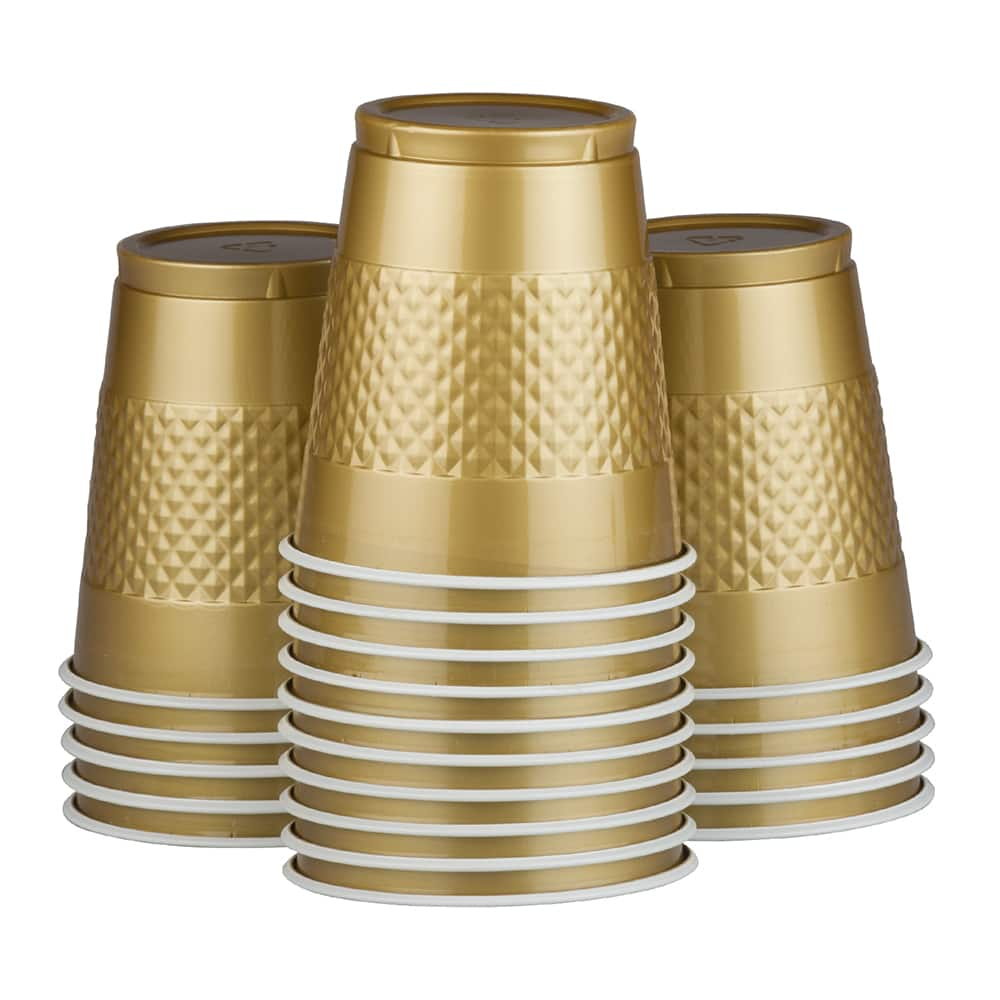 Metallic Gold Plastic Cups - 20 Ct.