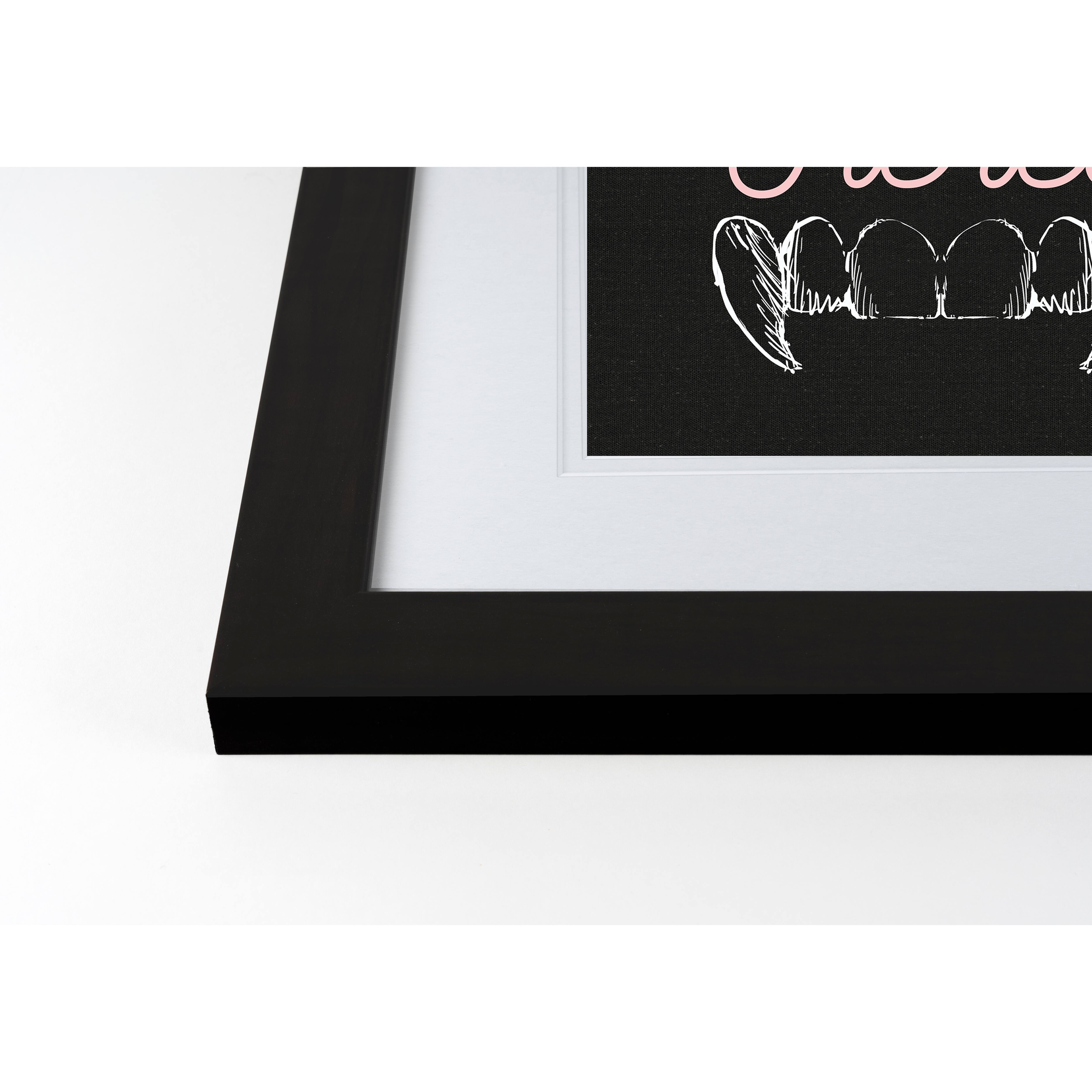 Fierce Fangs Black Framed Print Wall Art