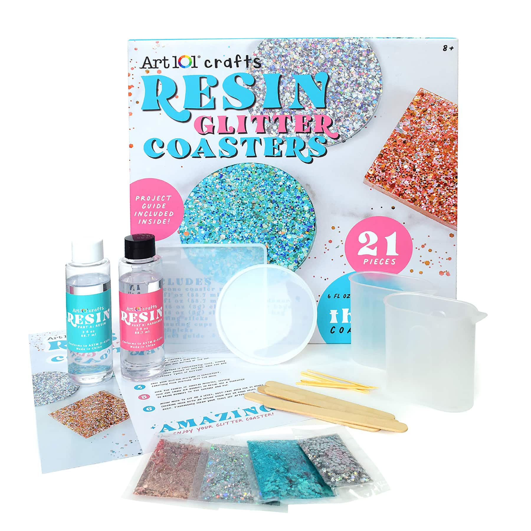 Art 101 Glitter Coaster Resin Kit