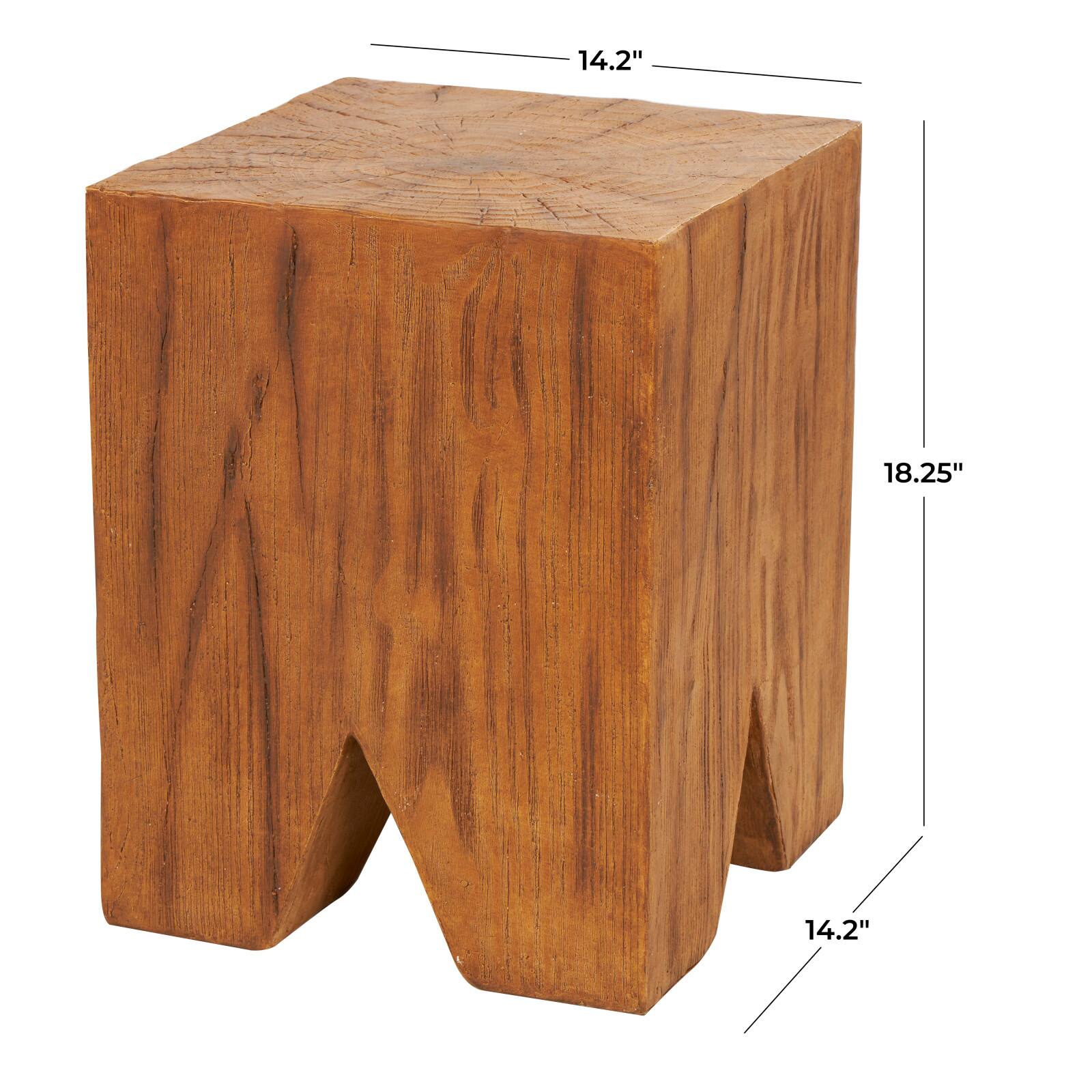 18&#x22; Brown Block Outdoor Accent Table