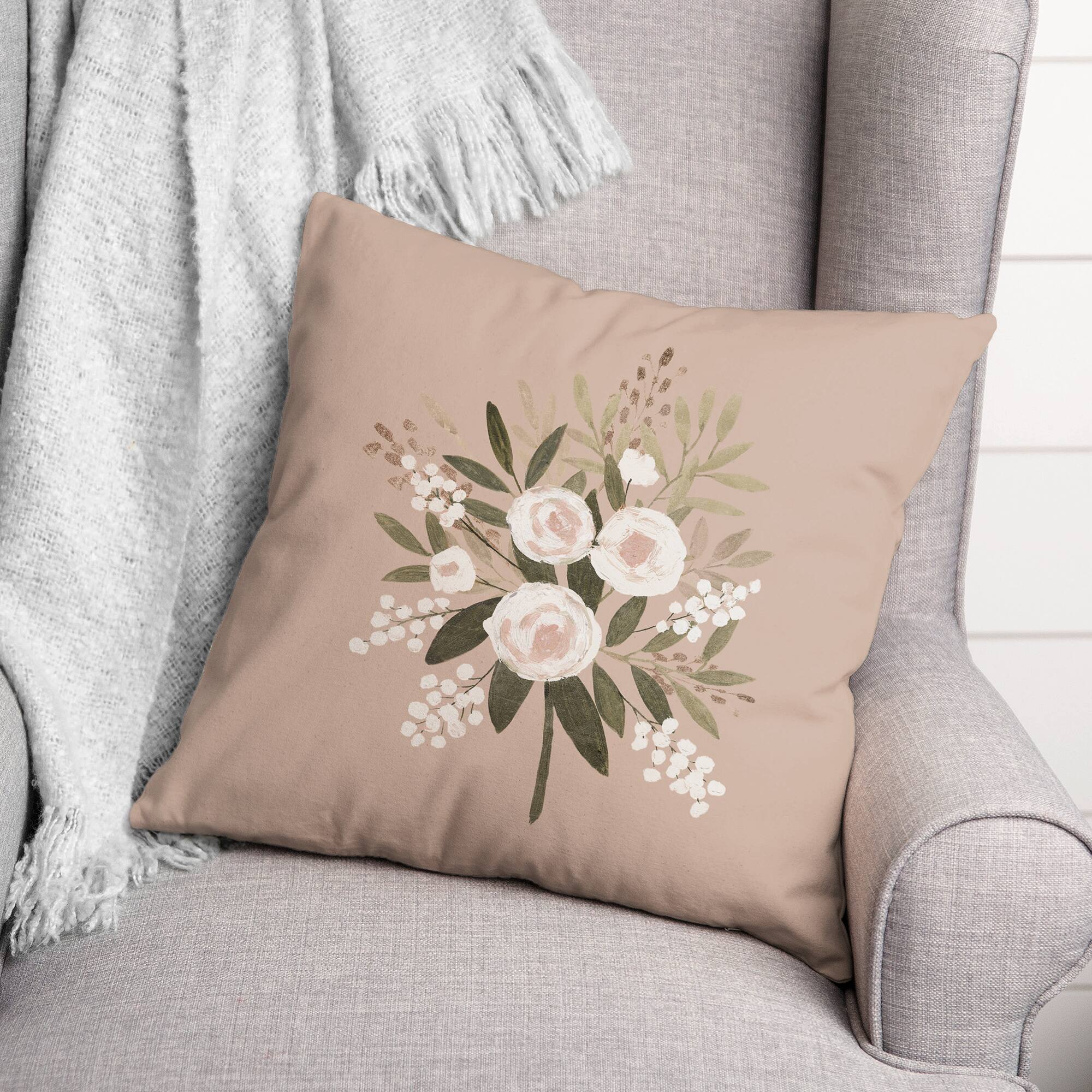 Warm Floral Bundle 18" x 18" Throw Pillow