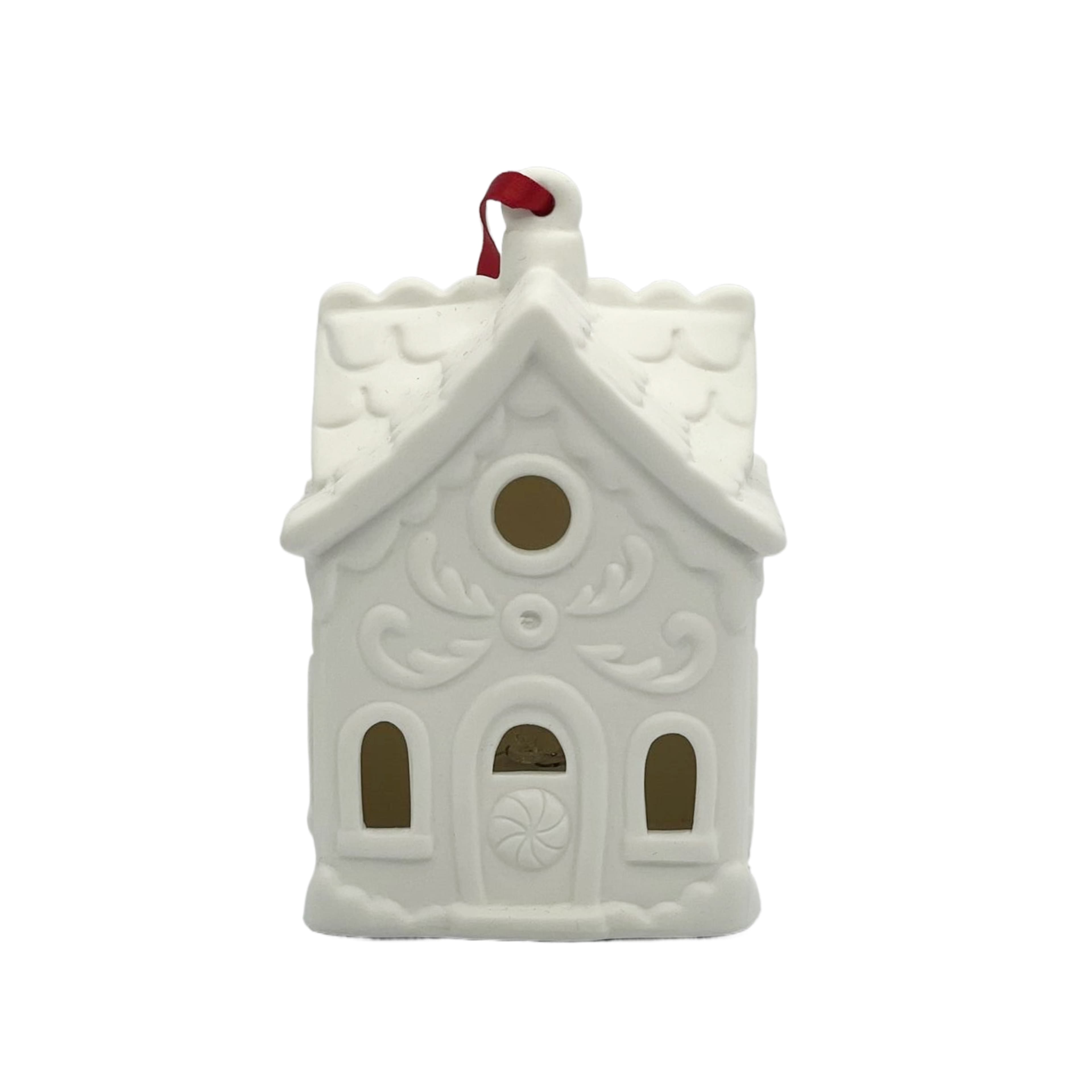 4&#x22; DIY LED Ceramic Gingerbread House Ornament by Make Market&#xAE;