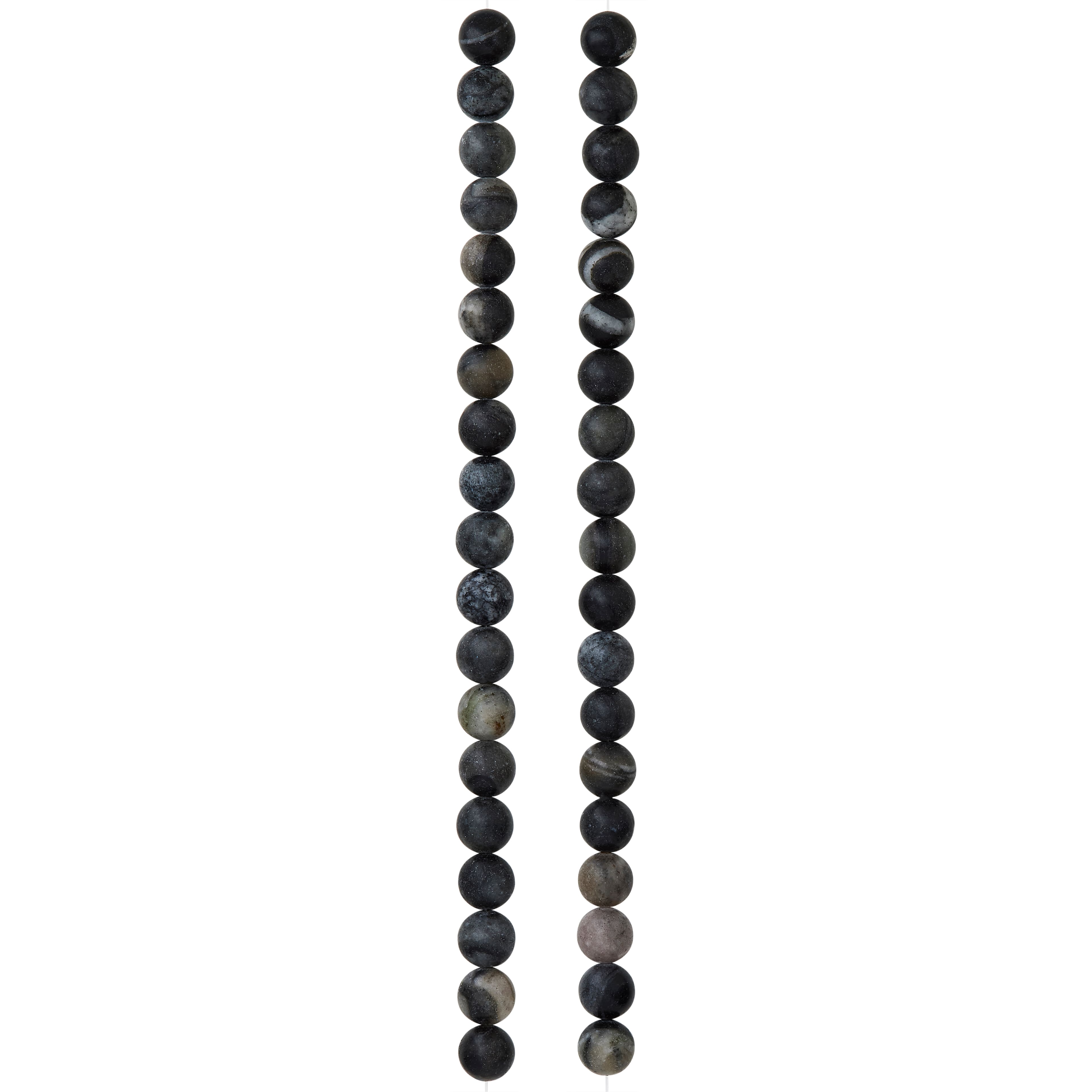 Black Network Stone Round Beads, 8mm by Bead Landing&#x2122;