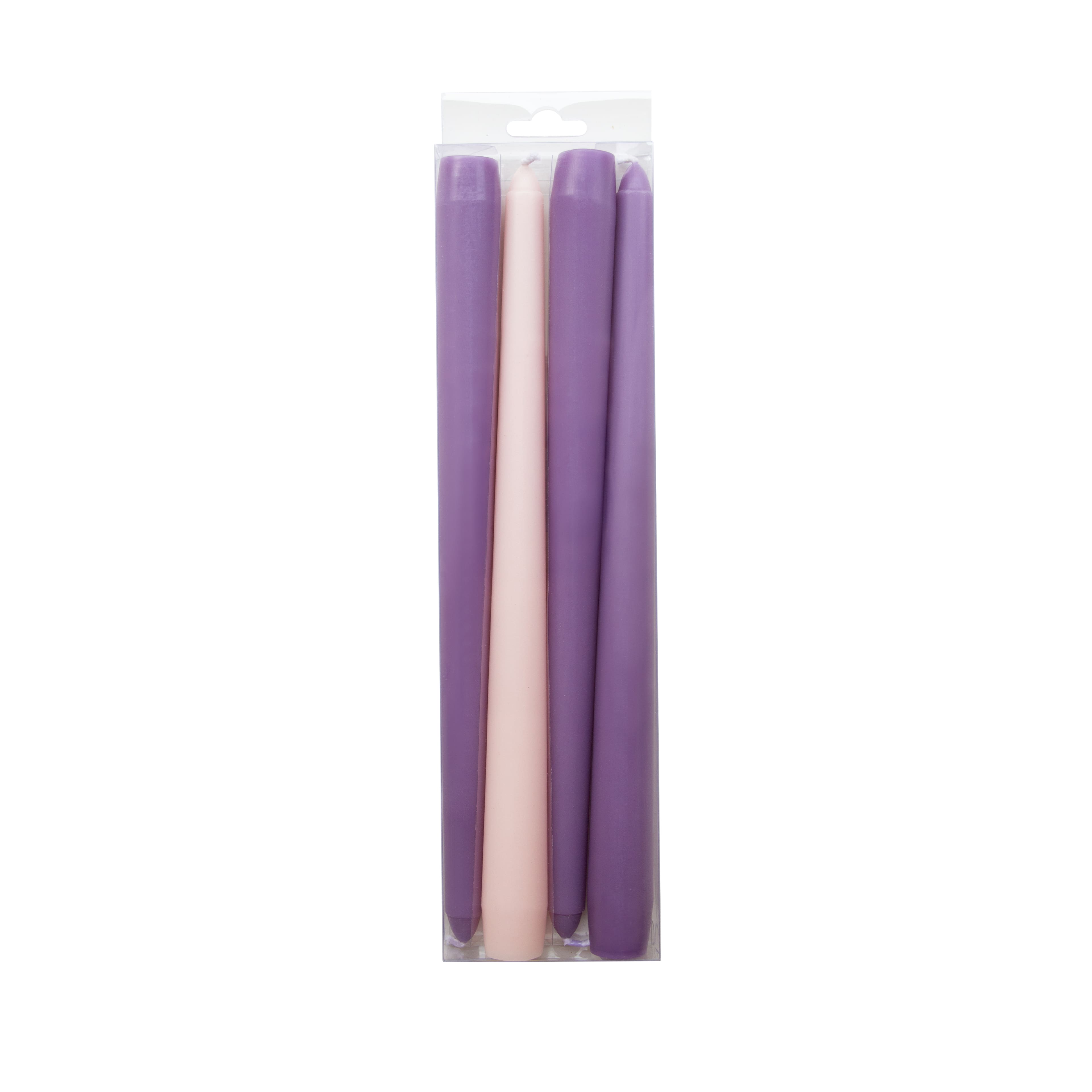 10&#x22; Purple &#x26; Pink Unscented Advent Taper Candles, 4ct. by Ashland&#xAE;