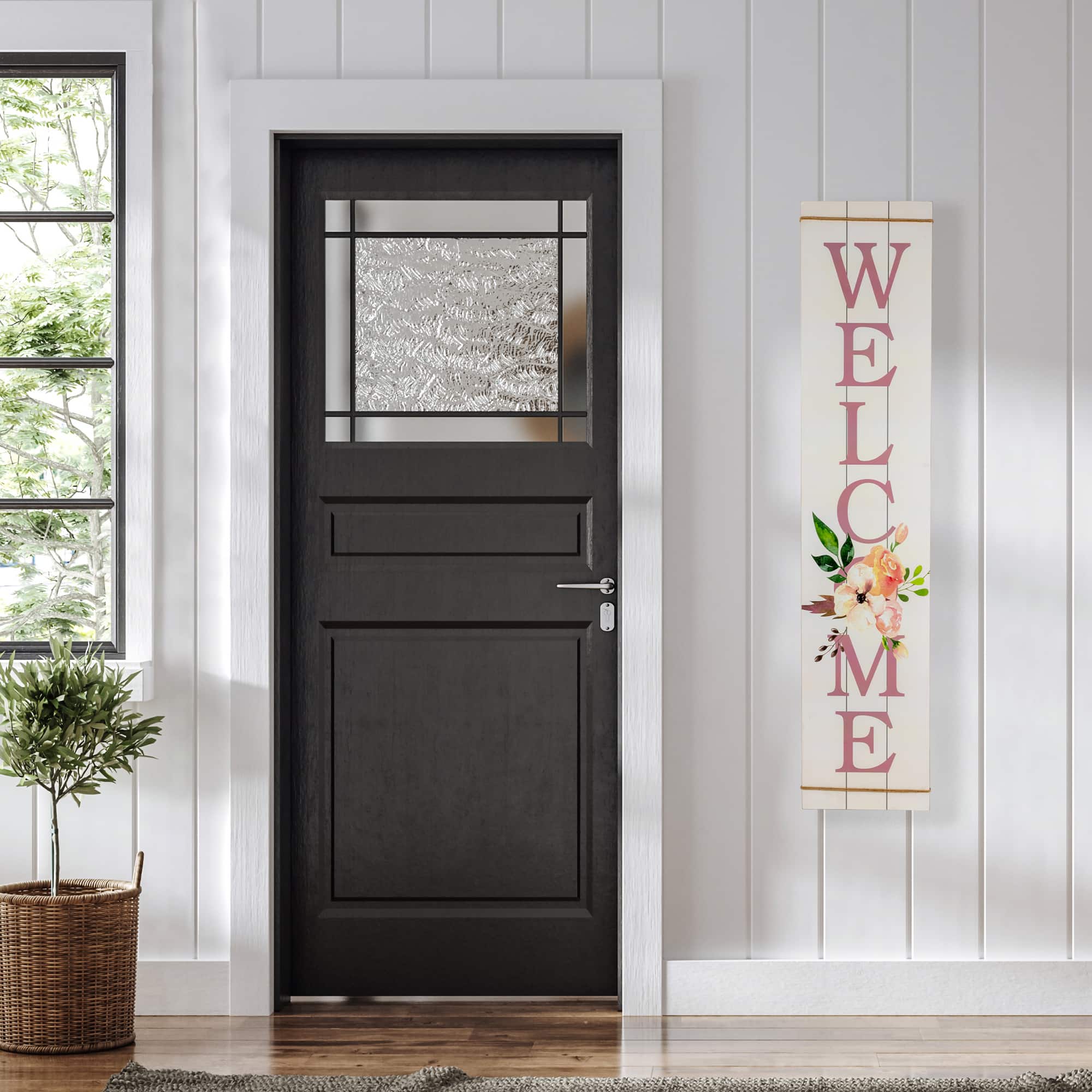 4ft. Floral Welcome Wooden Spring Wall Sign