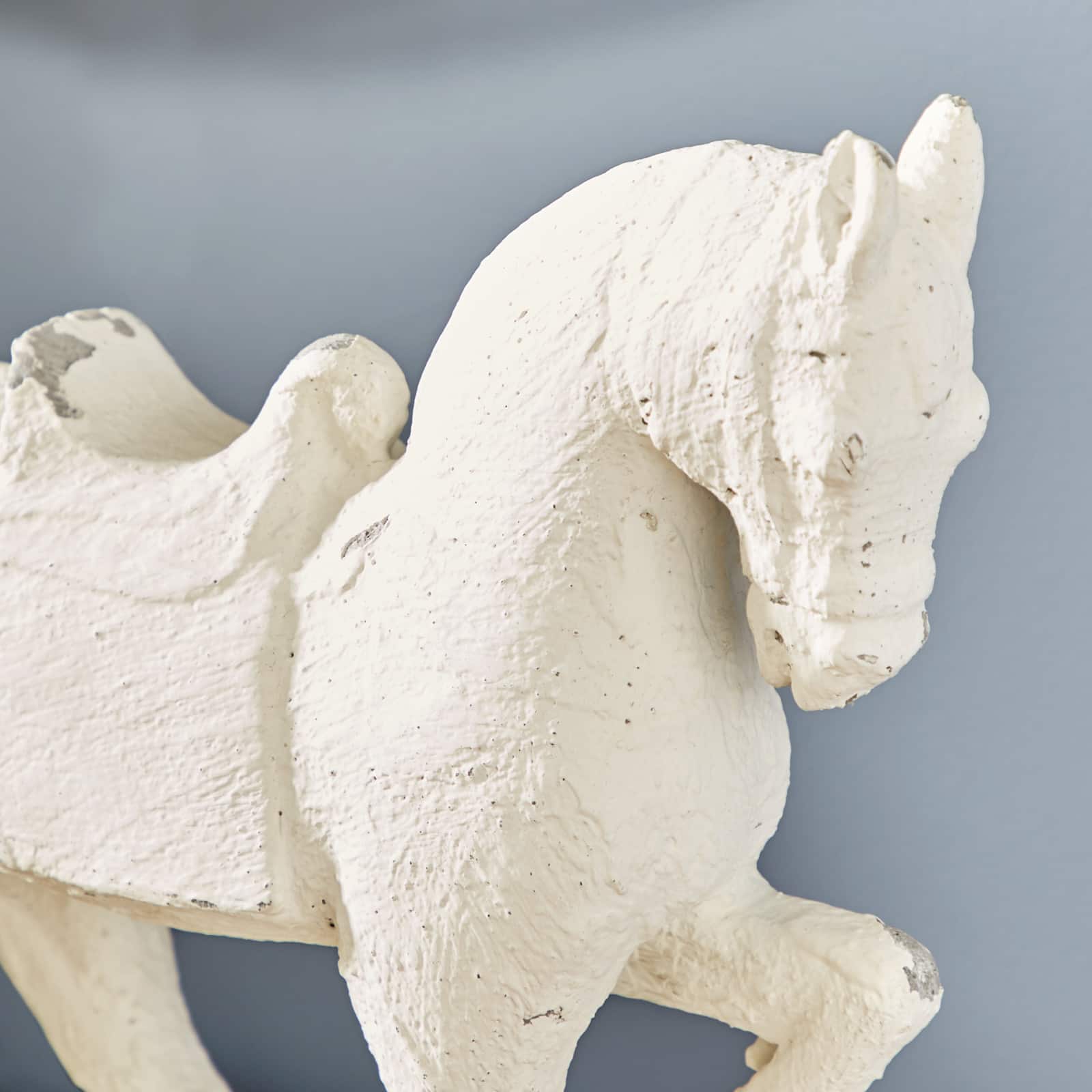 14" White Fiberglass Vintage Horse Sculpture
