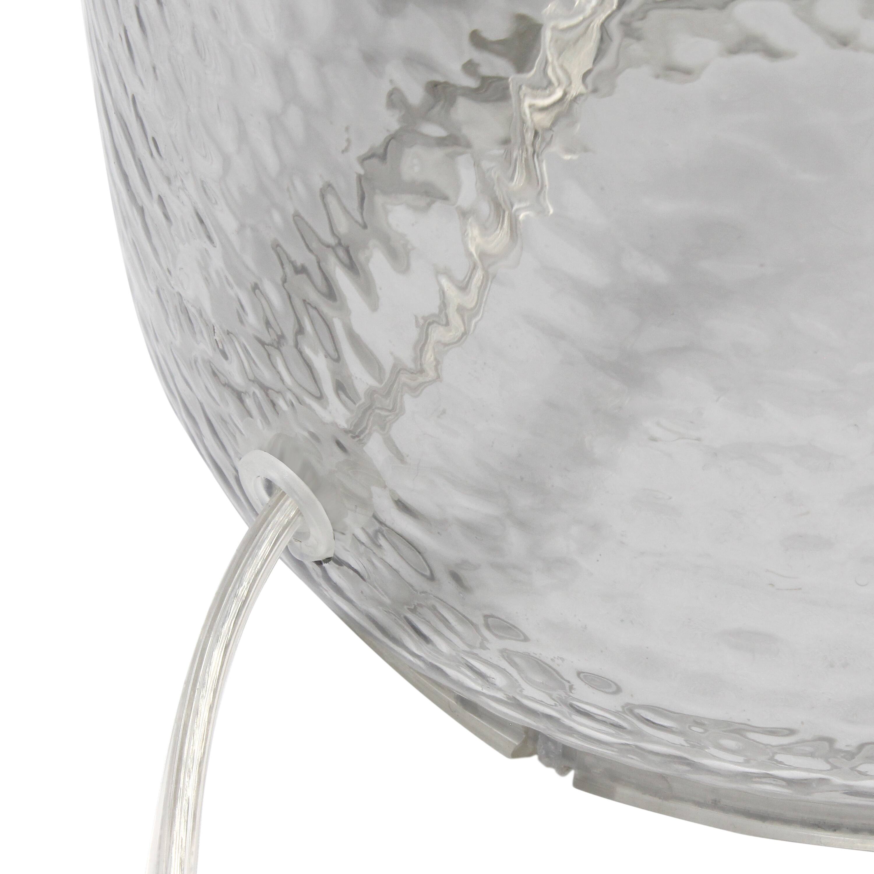 Lalia Home 20&#x22; Smokey Gray Hammered Glass Jar Table Lamp