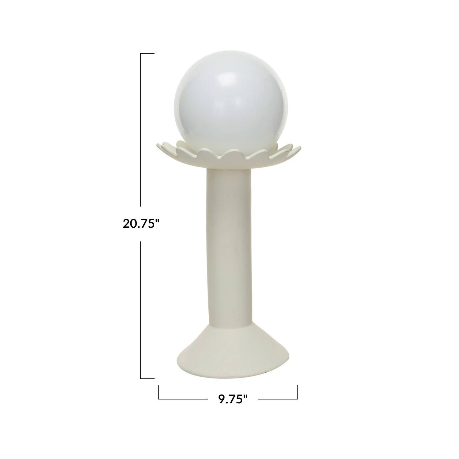 Hello Honey® 21" White Ceramic Pedestal & Orb LED Table Lamp