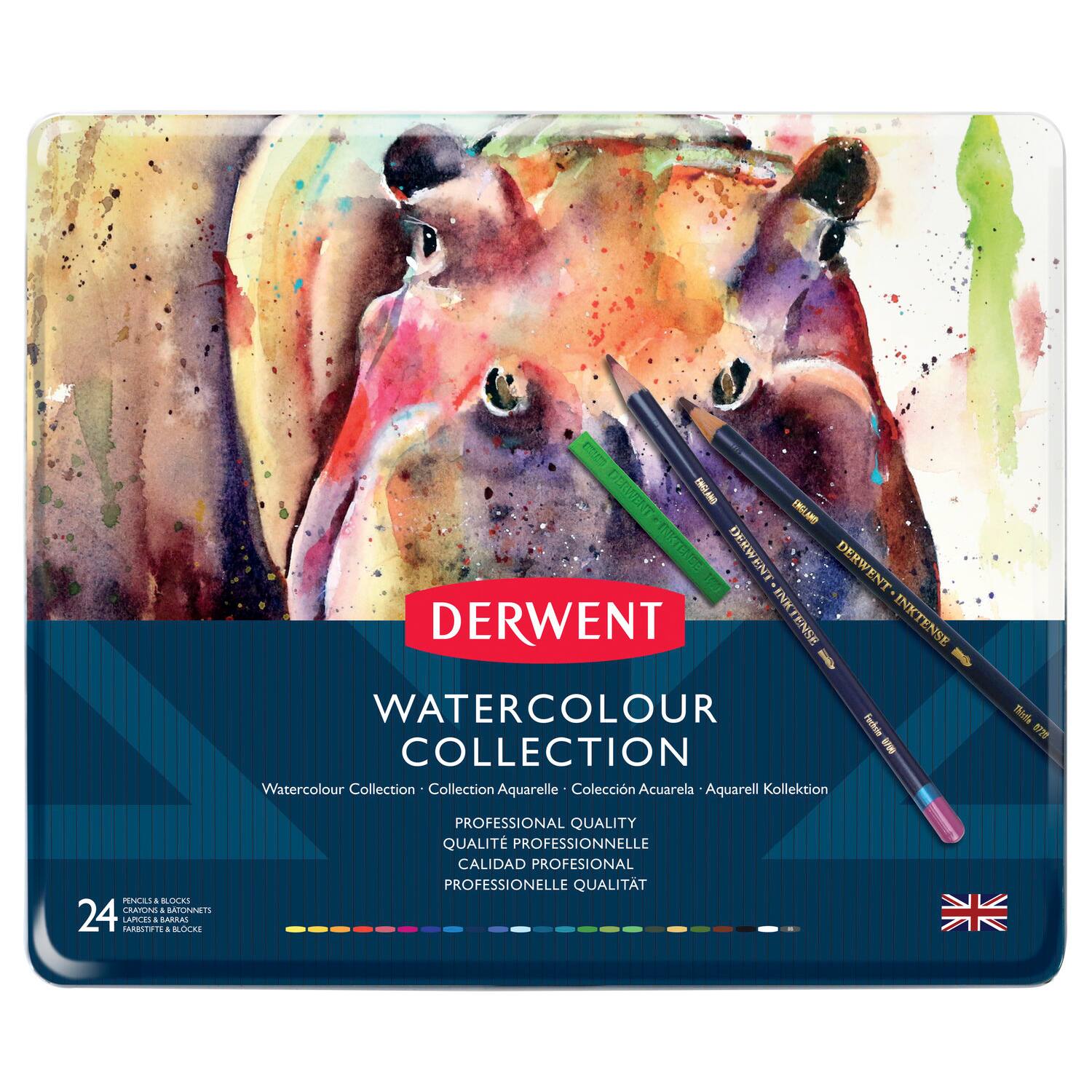 Derwent Watercolor Pencil Tin 24/Pkg