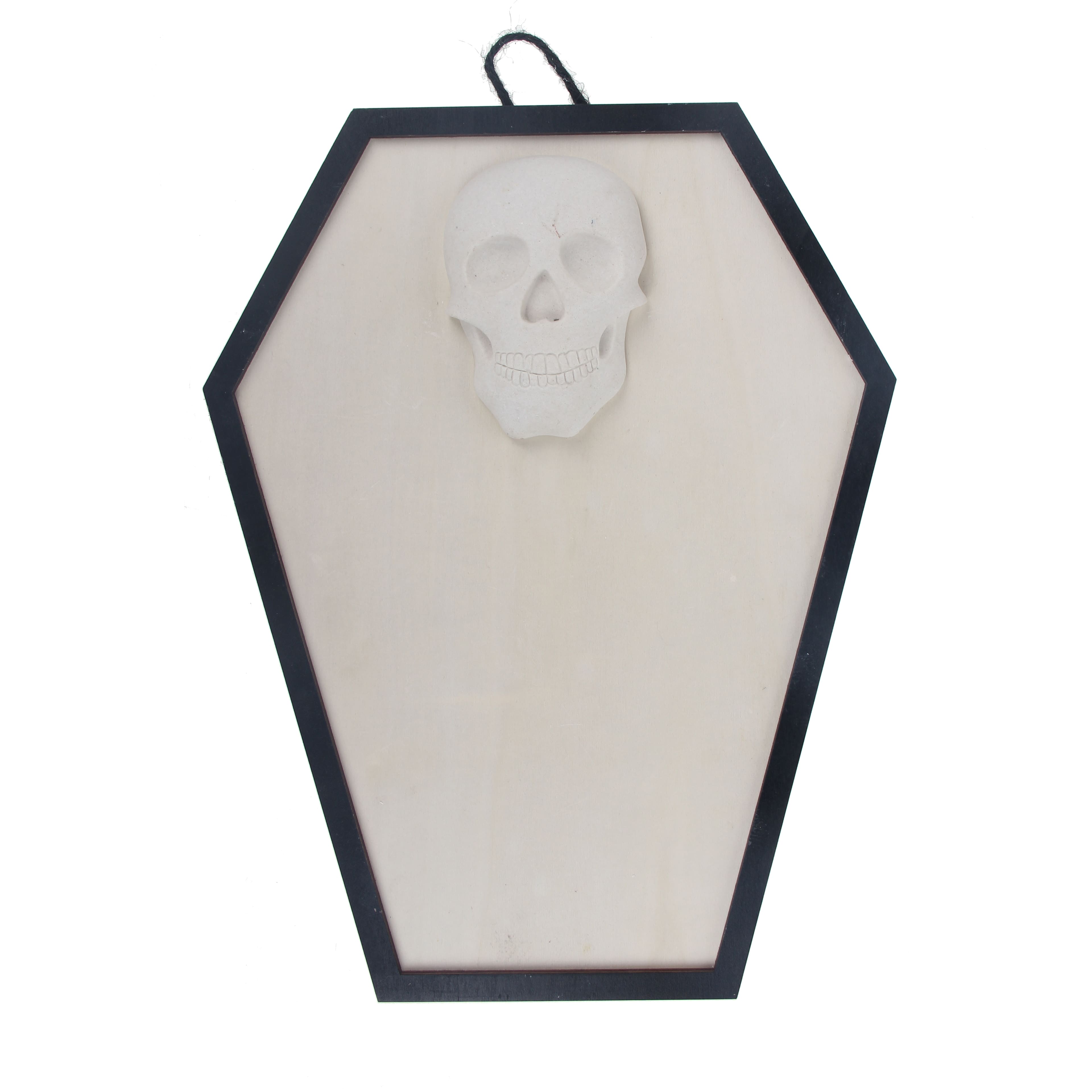 15.5" DIY Coffin & Skull Hanging Wood Décor by Make Market®