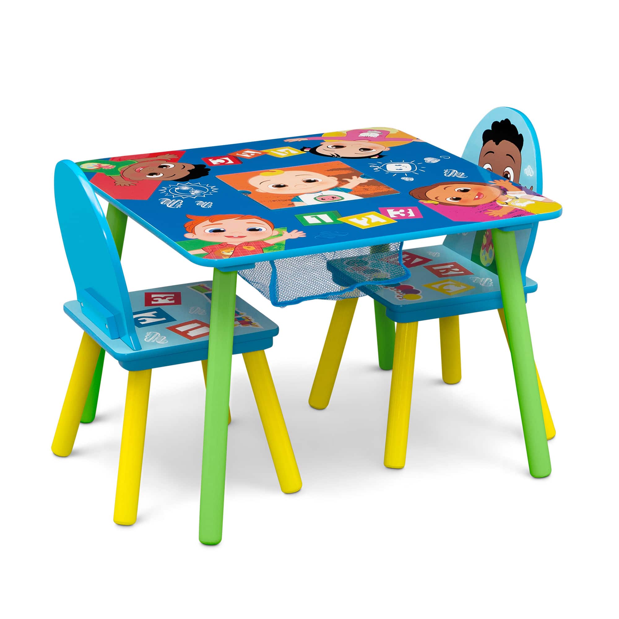 Delta Children CoComelon Kids Table &#x26; 2 Chairs Set with Storage