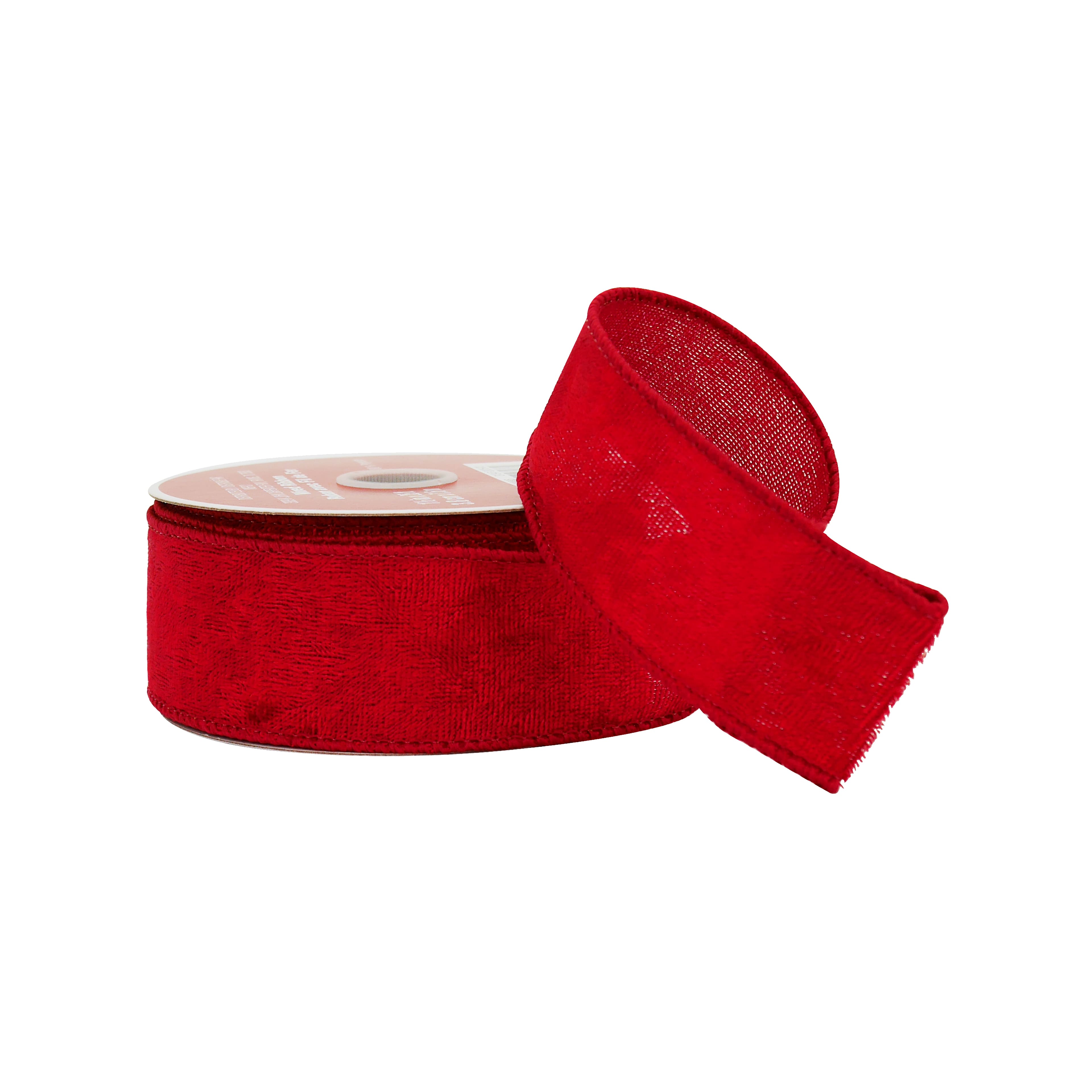 1.5&#x22; x 25ft. Red Velvet Wired Ribbon by Celebrate It&#xAE;