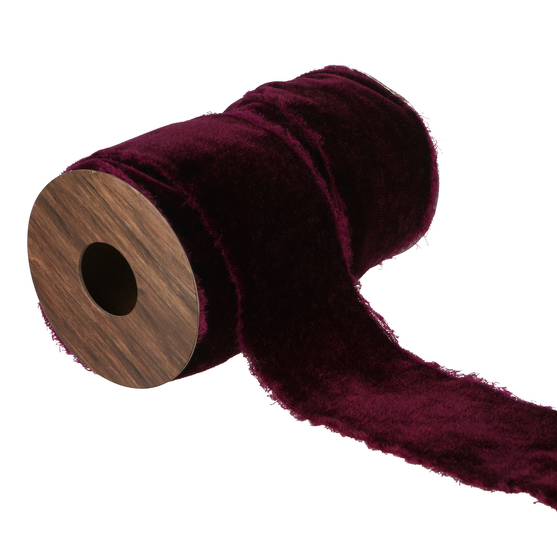 1.5&#x22; x 2yd. Red Velvet Ribbon with Distressed Edge by Ashland&#xAE; Gothic Bordeaux