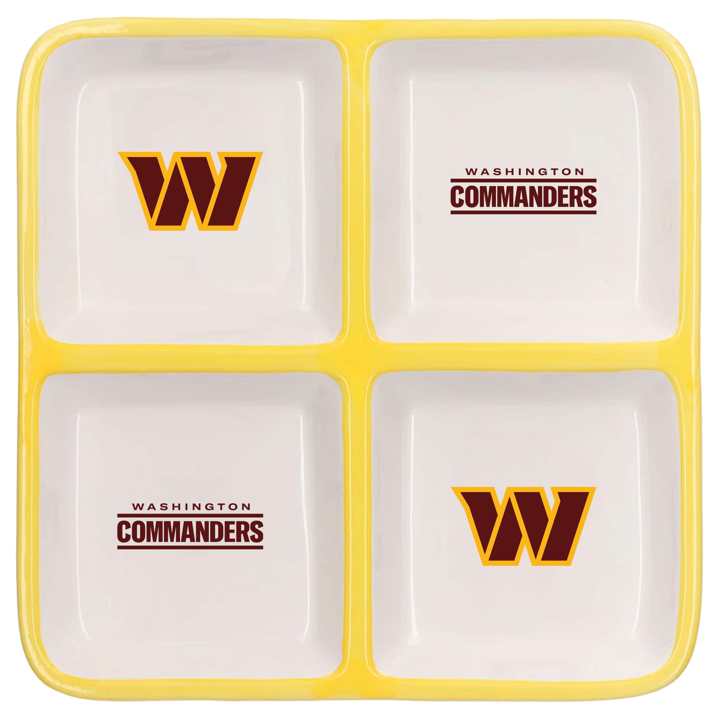 The Memory Company NFL 4 Section Square Ceramic Tray