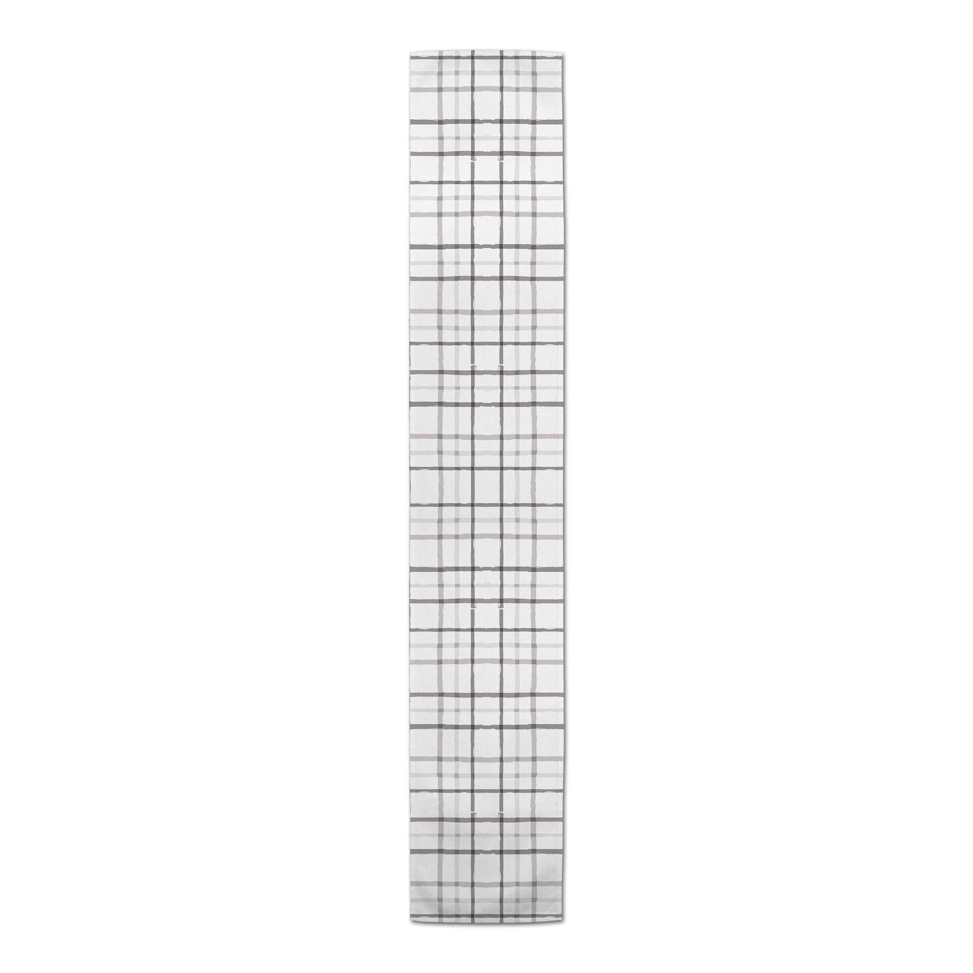 72&#x22; Rough Gray Plaid Table Runner