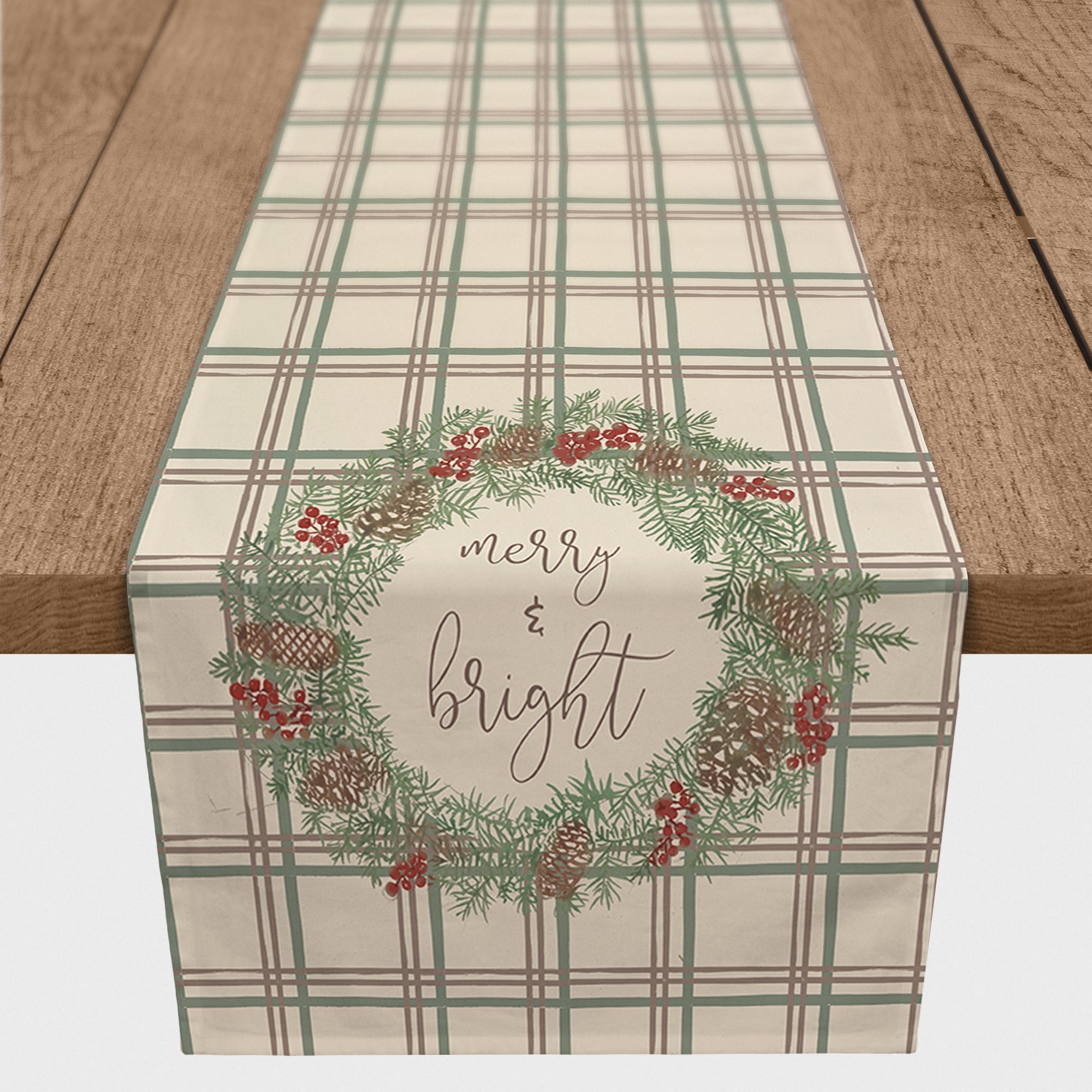 72" Merry & Bright Plaid Cotton Twill Runner