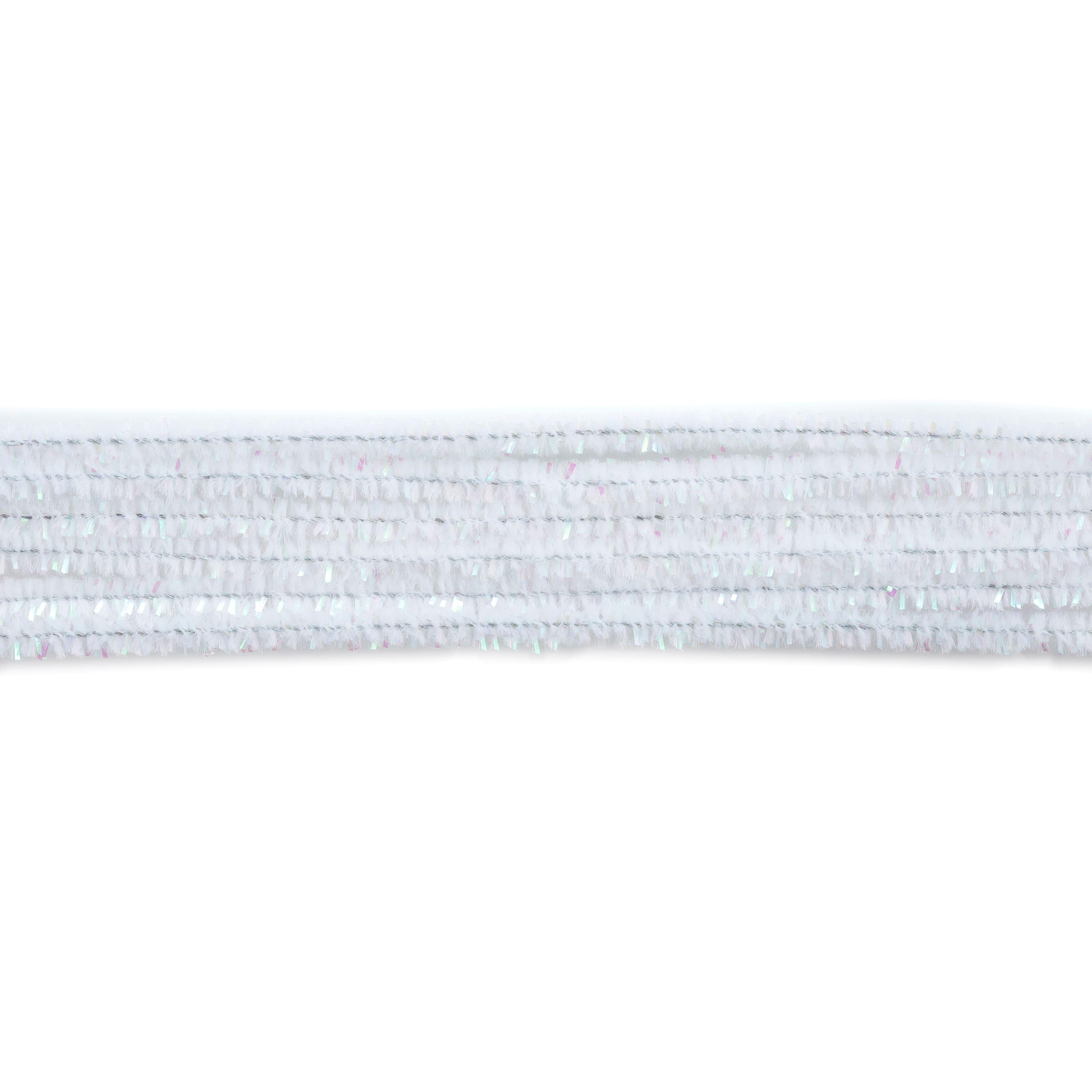 Iridescent White Chenille Pipe Cleaners, 25ct. by Creatology&#x2122;