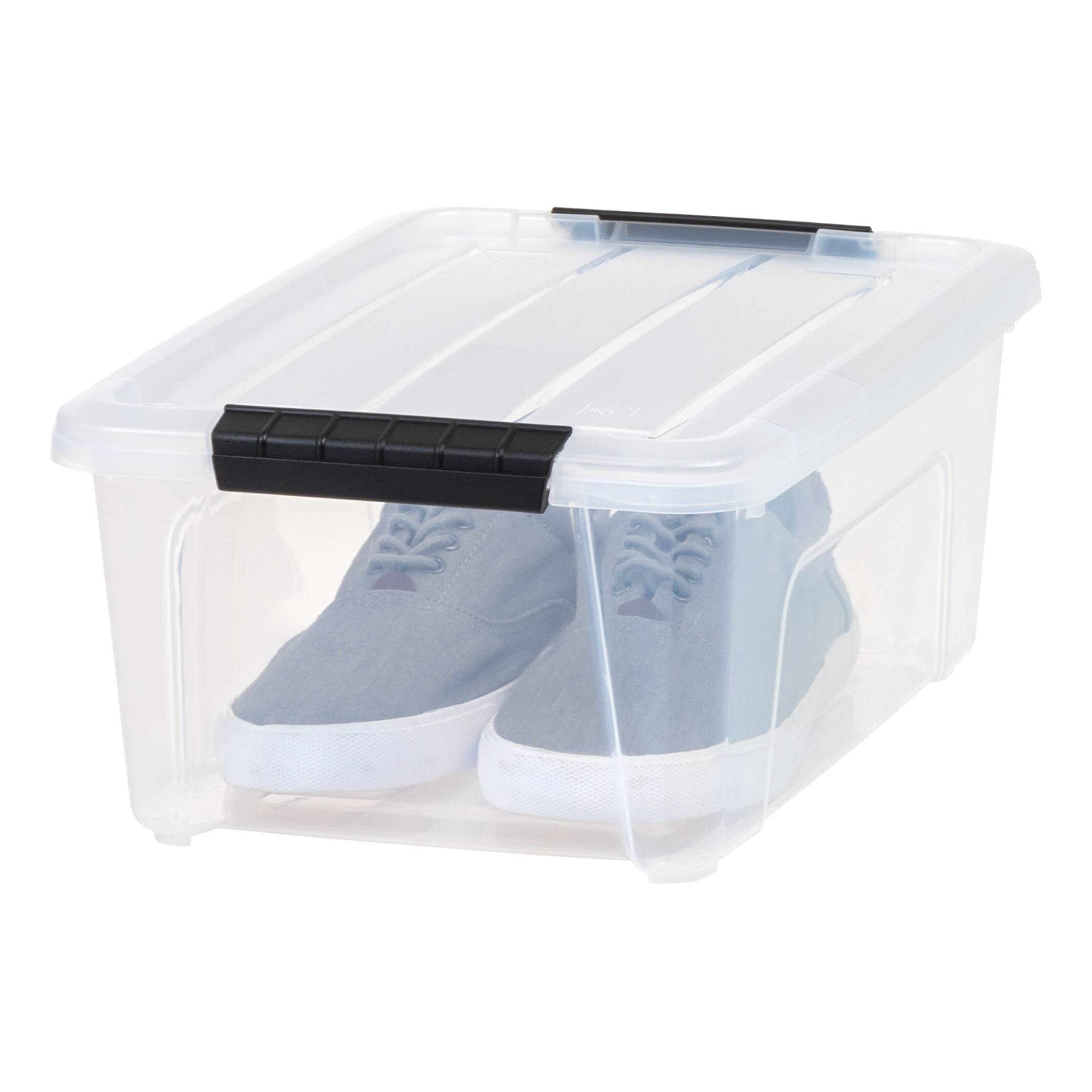 IRIS® 13.5qt. Buckled Clear Boxes with Clear Buckle Lids, 6ct.