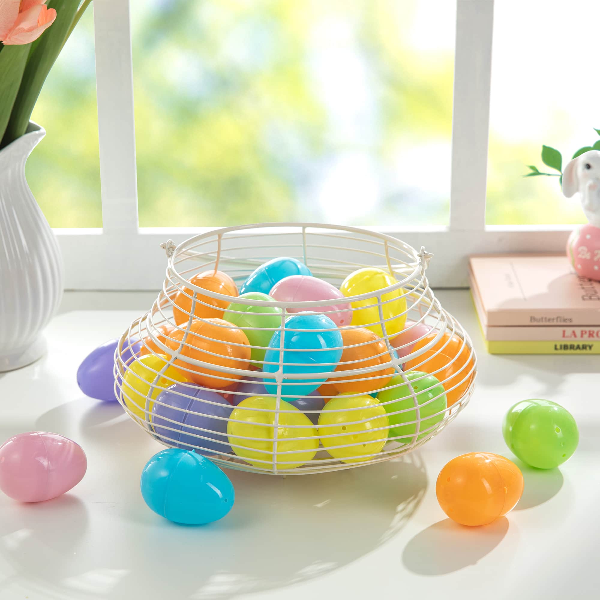 Glitzhome® 6 Colors Easter Plastic Fillable Eggs, 90ct.