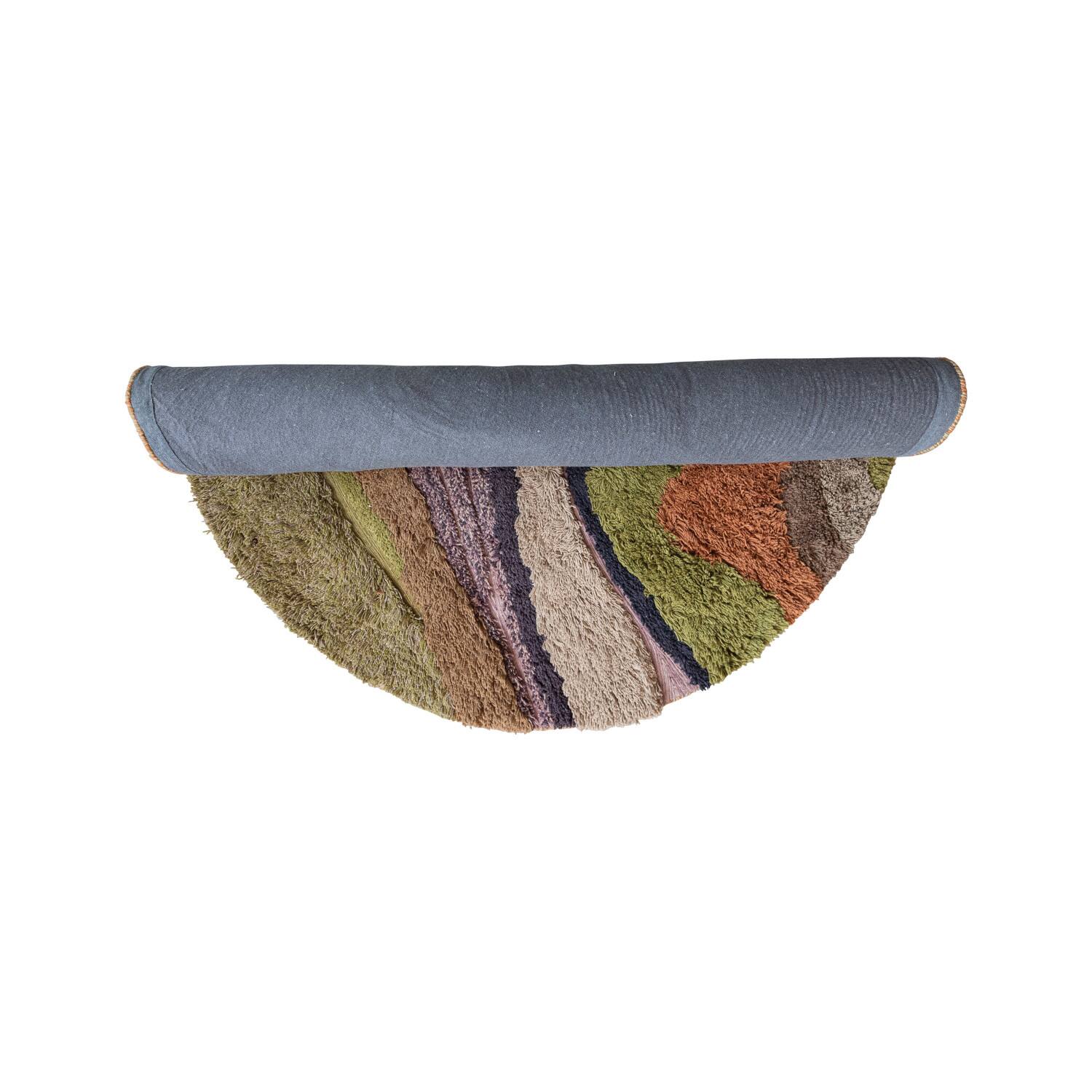 Hello Honey&#xAE; 5ft. Abstract Round Wool &#x26; Cotton Tufted Rug
