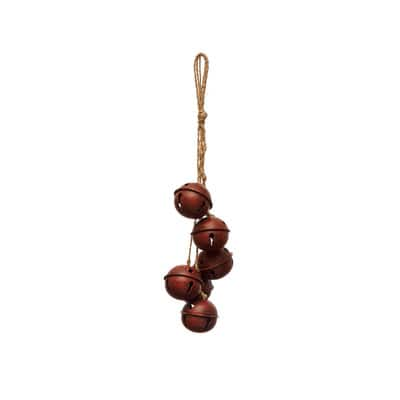 Distressed Red Metal Bells on Jute Hanger | Michaels