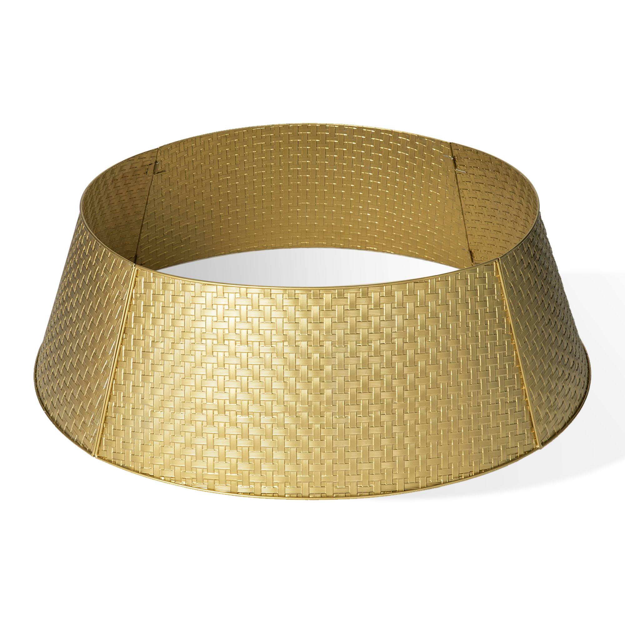 Glitzhome® 3ft. Gold Weave Metal Tree Collar
