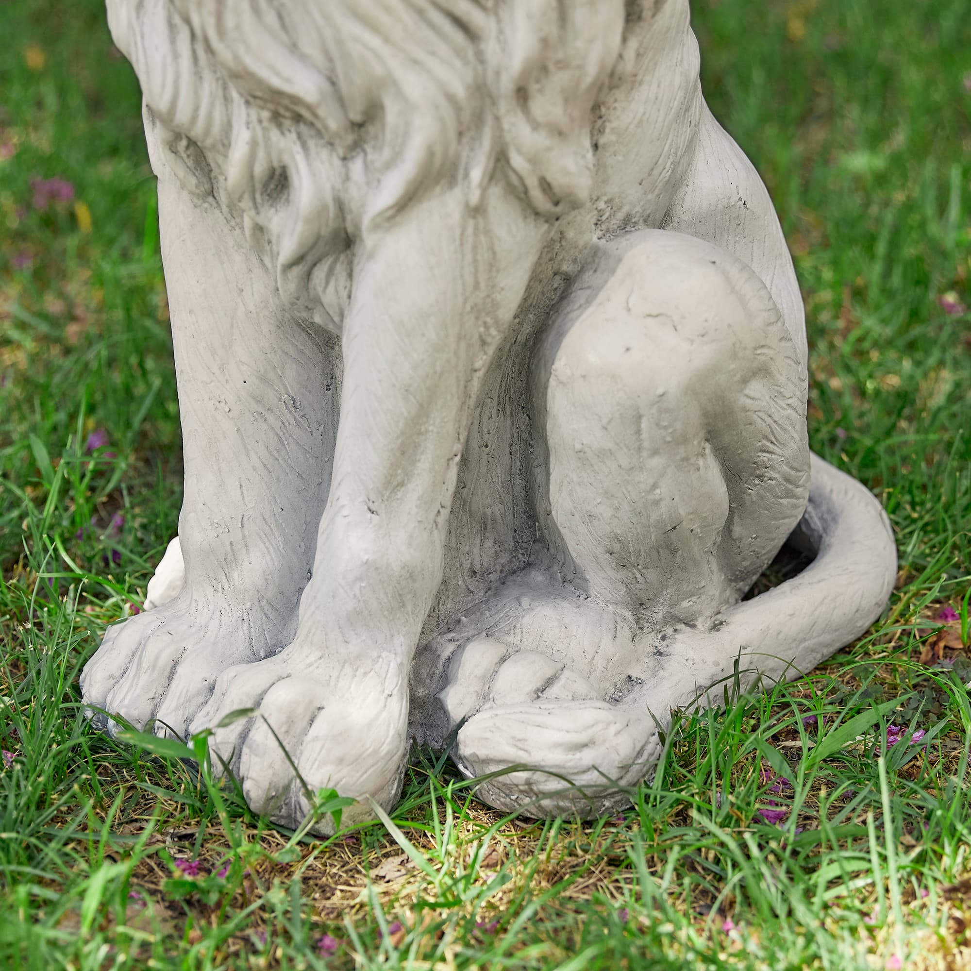 Glitzhome® 27.75" MGO Guardian Sitting Lion Garden Statue