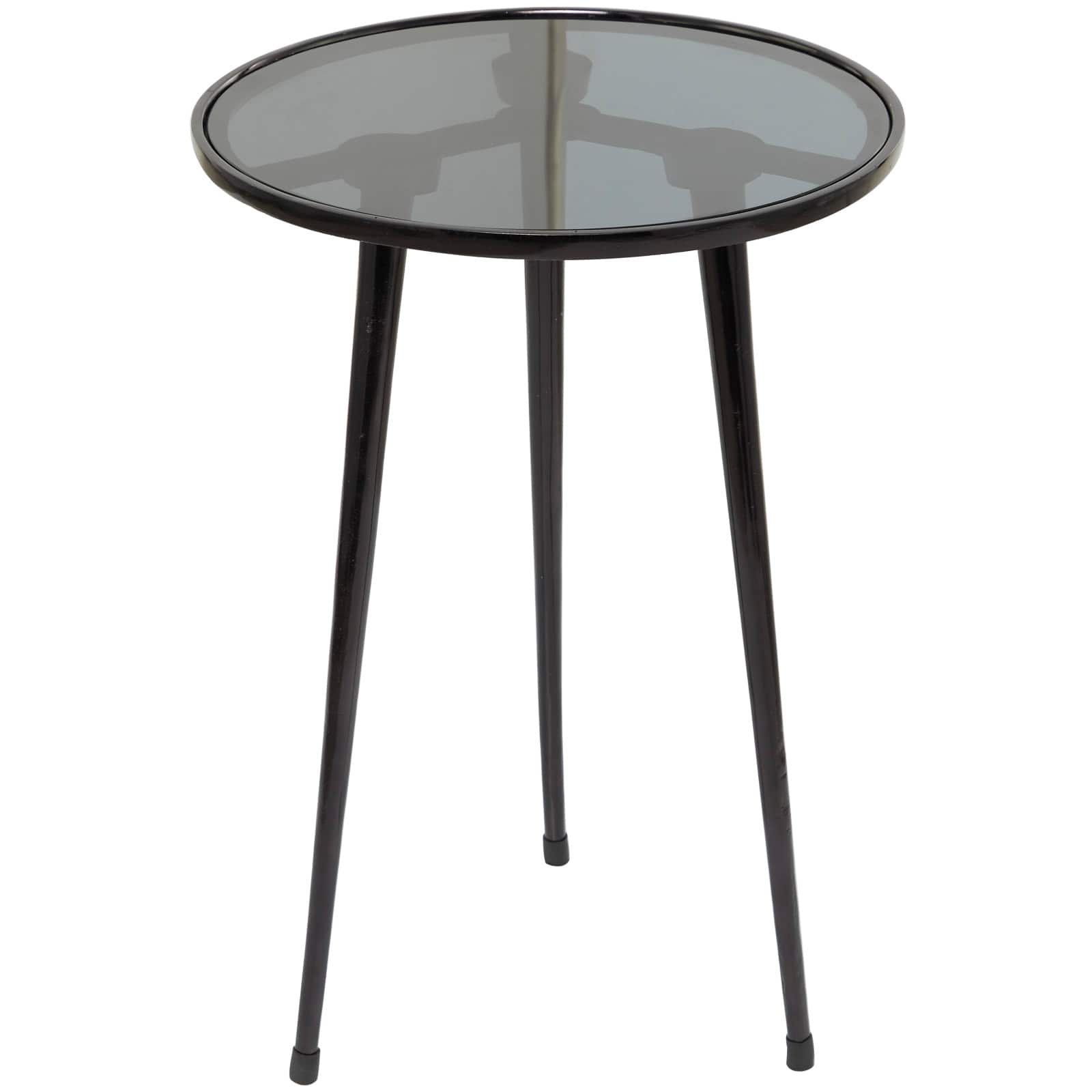 22" Aluminum Tripod Legs Accent Table with Shaded Glass Top