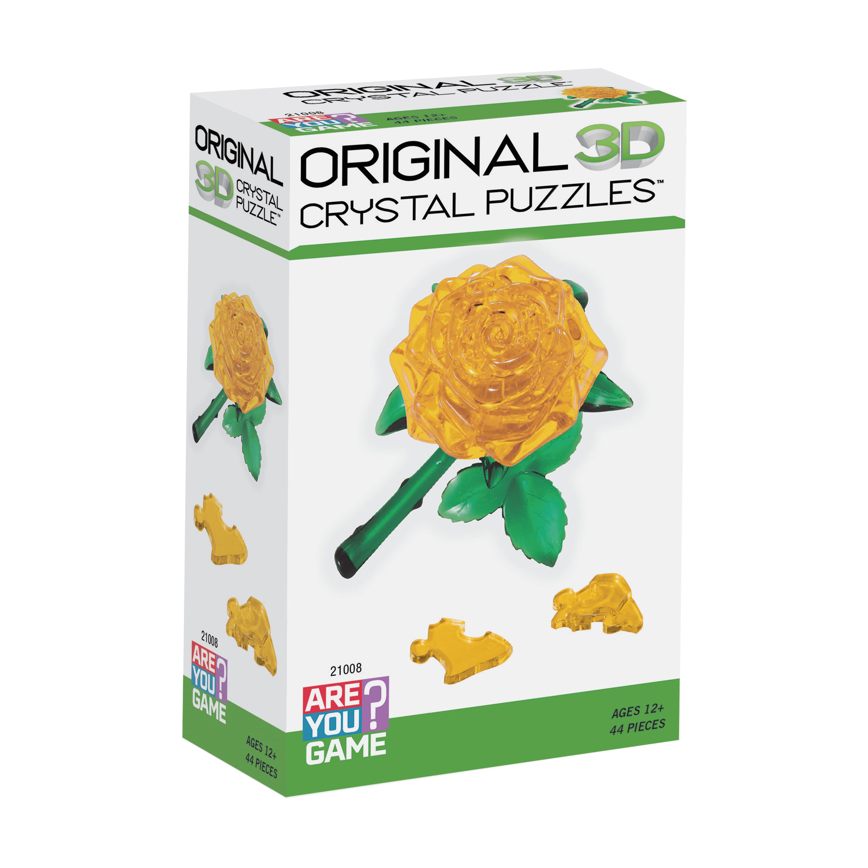Original 3D Crystal Puzzle™ Yellow Rose 44 Piece Puzzle